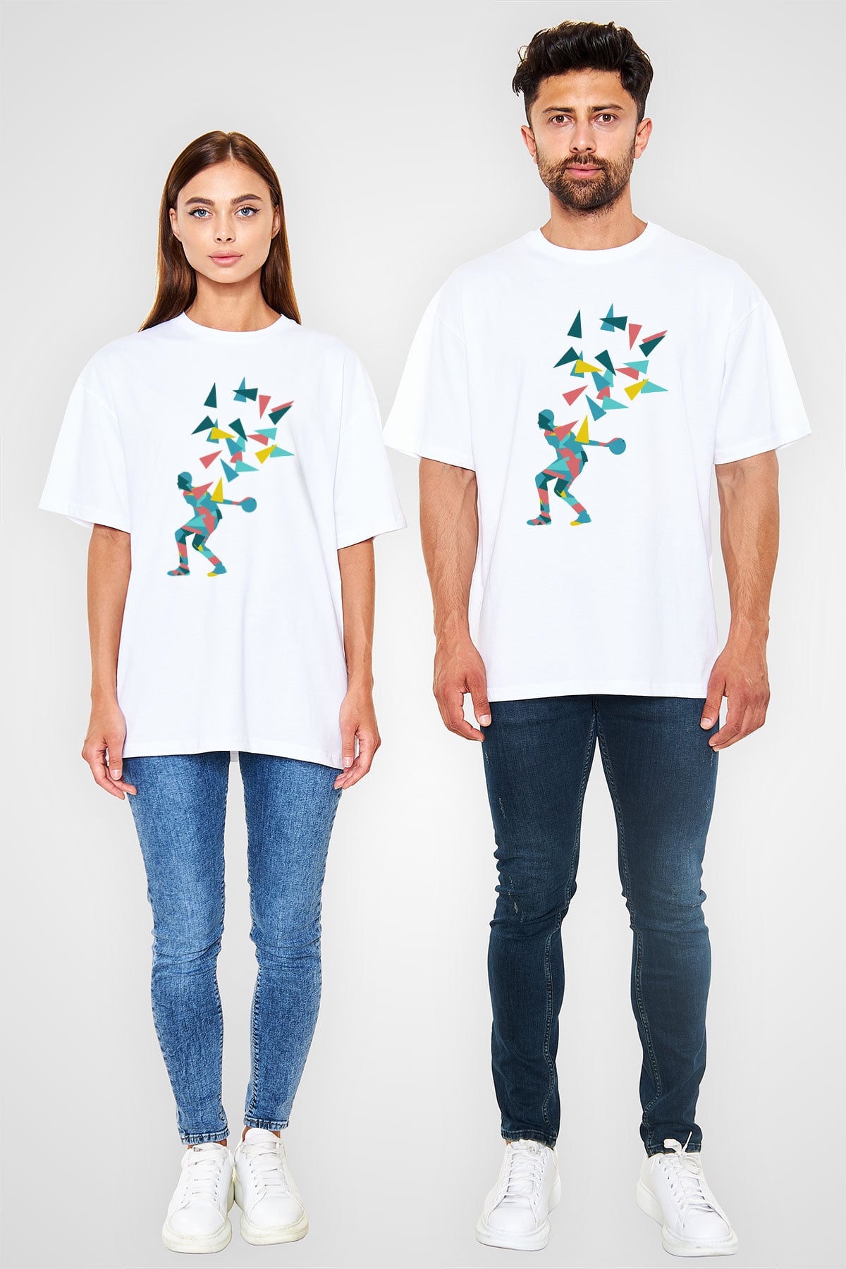 Bovling Beyaz Unisex Oversize Tişört T-Shirt