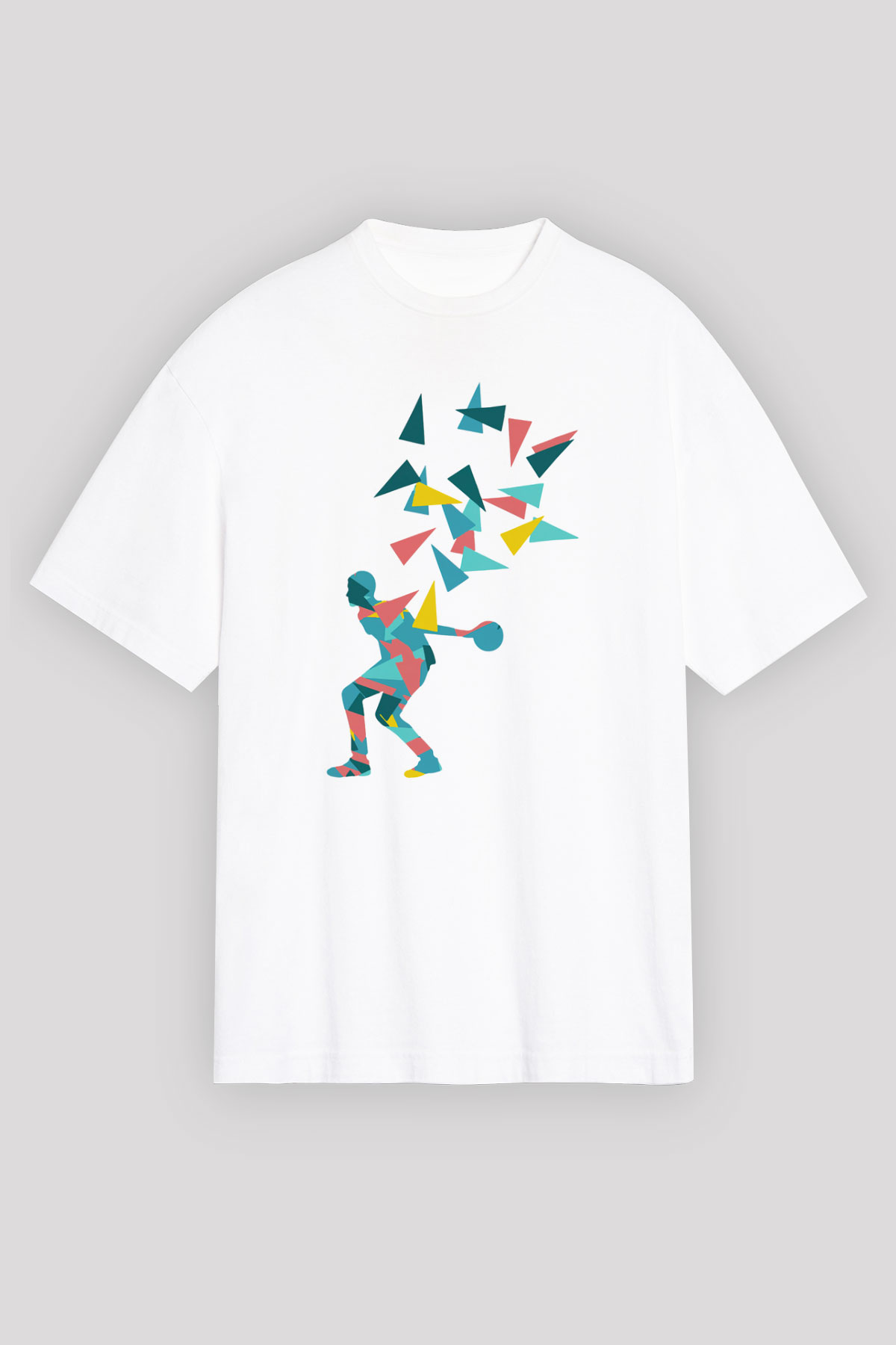 Bovling Beyaz Unisex Oversize Tişört T-Shirt