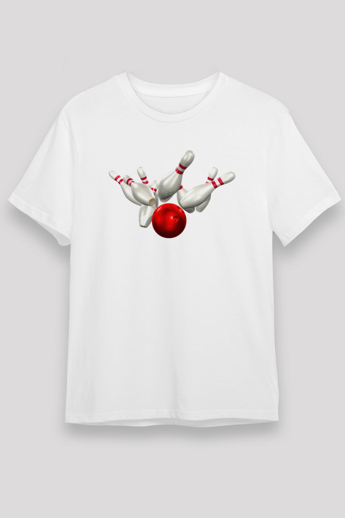 Bovling Beyaz Unisex Tişört T-Shirt - TişörtFabrikası