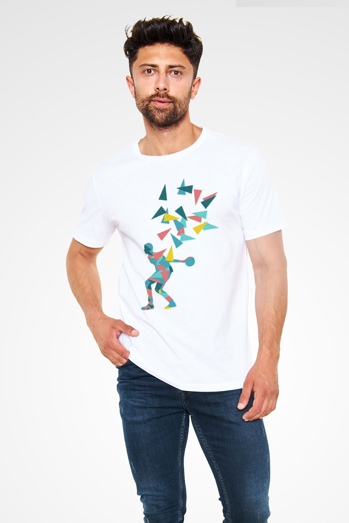 Bovling Beyaz Unisex Tişört T-Shirt - TişörtFabrikası