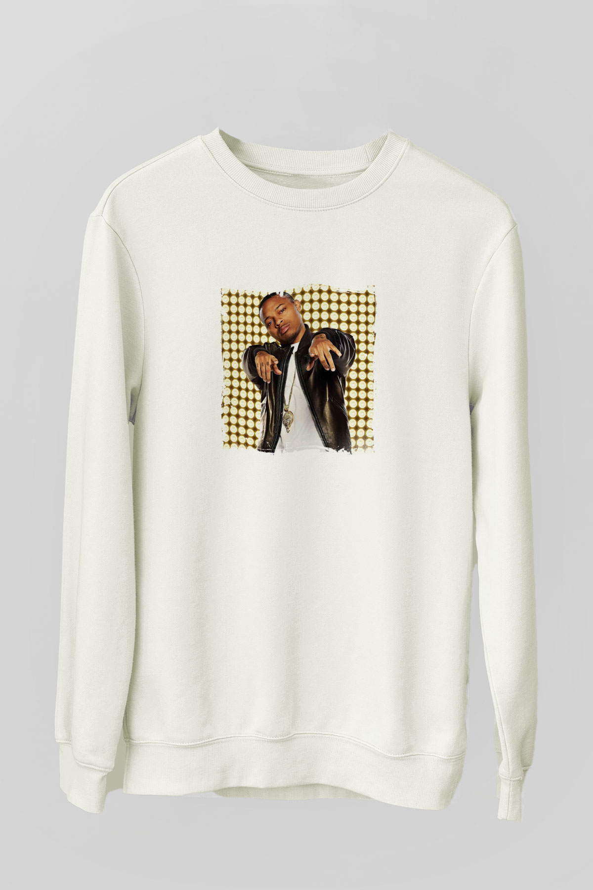 Bow Wow Baskılı Unisex Beyaz Sweatshirt
