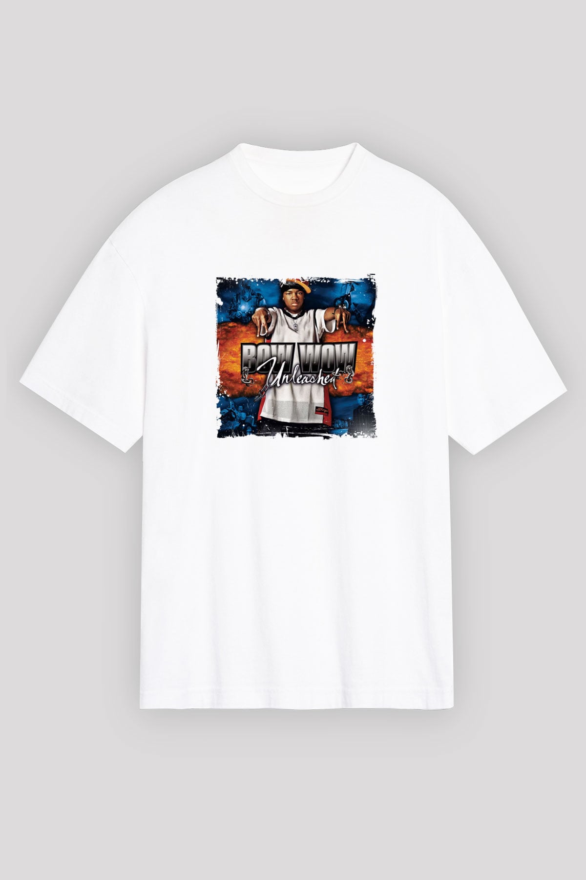 Bow Wow Baskılı Unisex Beyaz Tişört