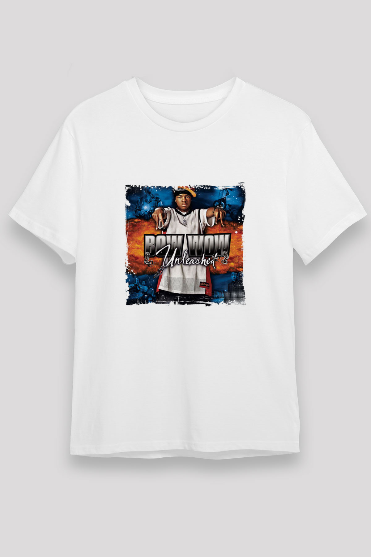 Bow Wow Baskılı Unisex Beyaz Tişört