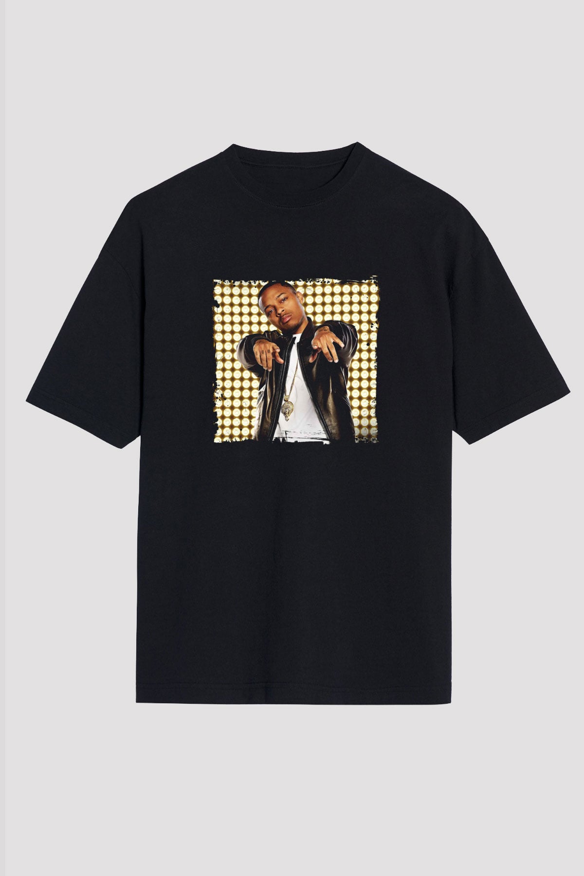 Bow Wow Baskılı Unisex Oversize Siyah Tişört