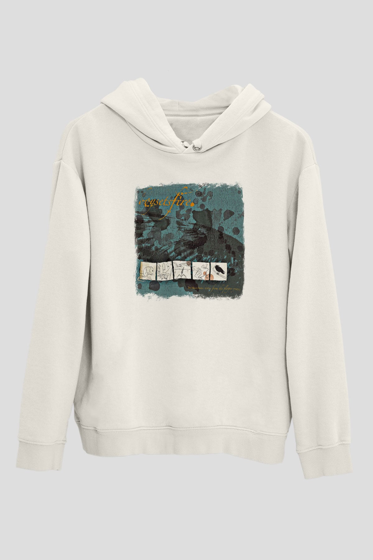 Boysetsfire Baskılı Unisex Beyaz Hoodie