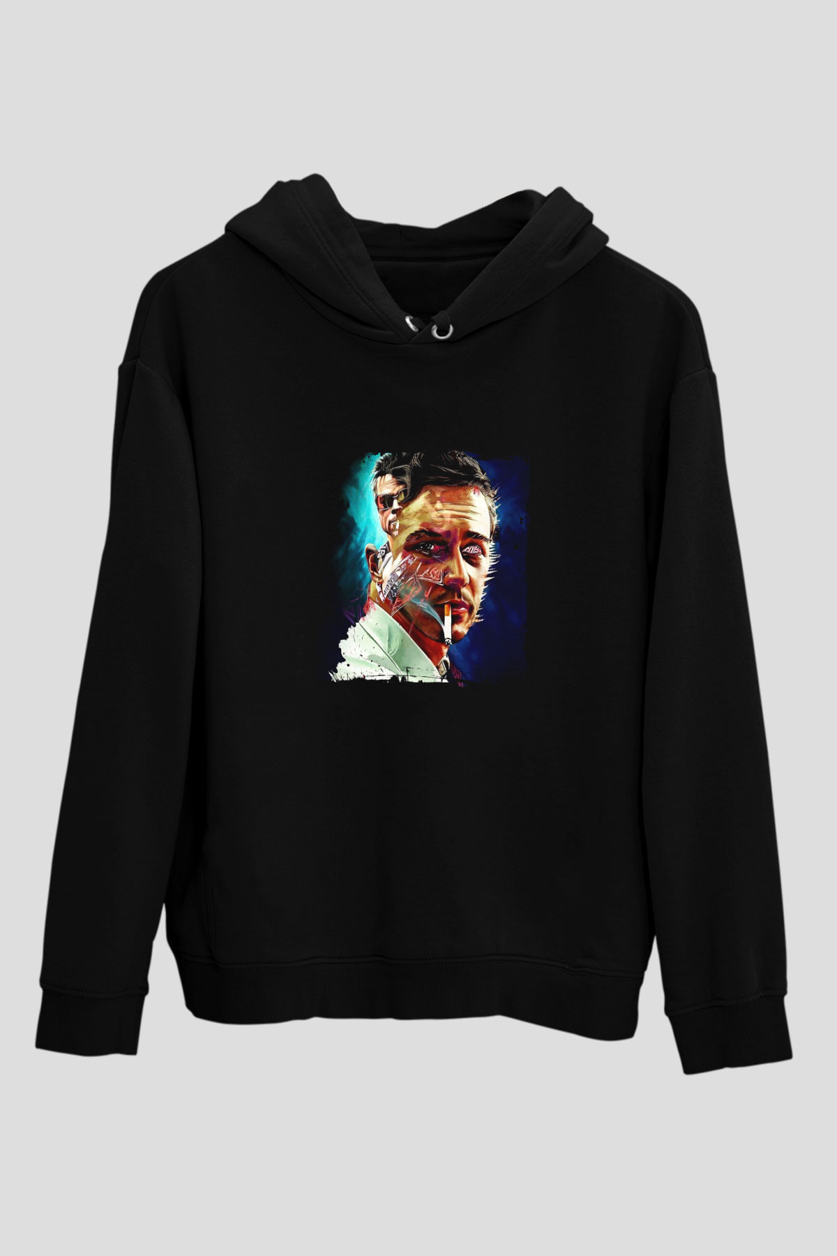 Brad Pitt Baskılı Unisex Siyah Hoodie