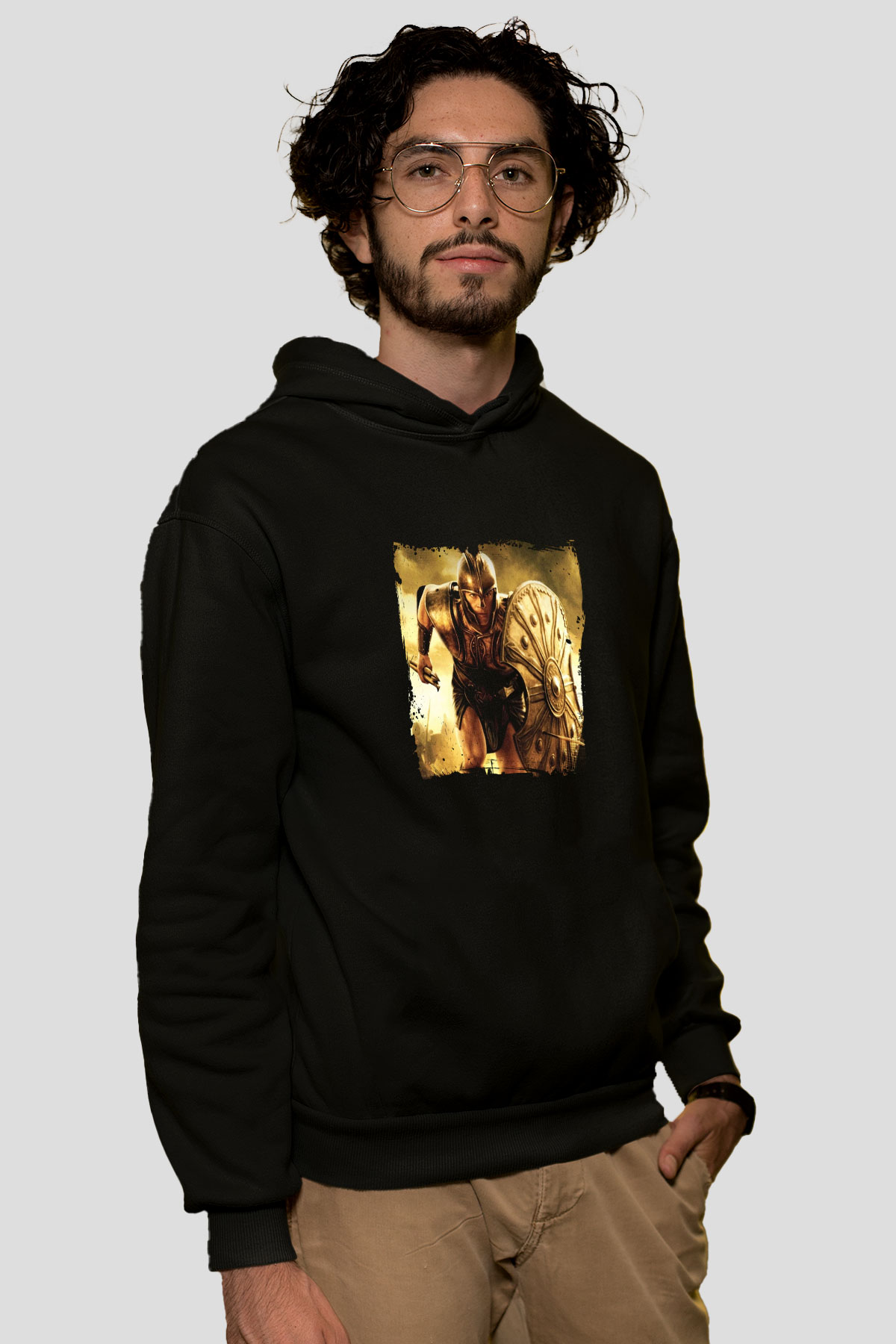 Brad Pitt Baskılı Unisex Siyah Hoodie