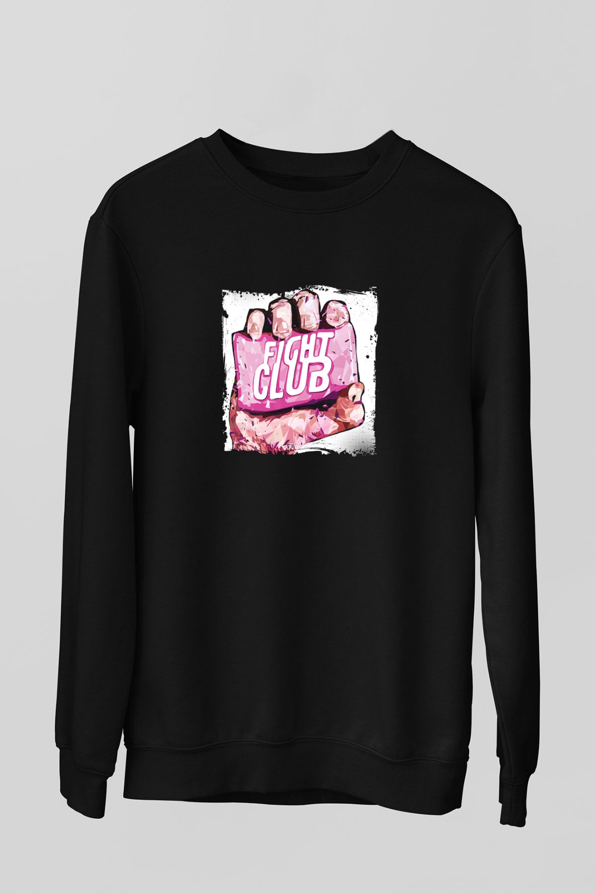 Brad Pitt Baskılı Unisex Siyah Sweatshirt