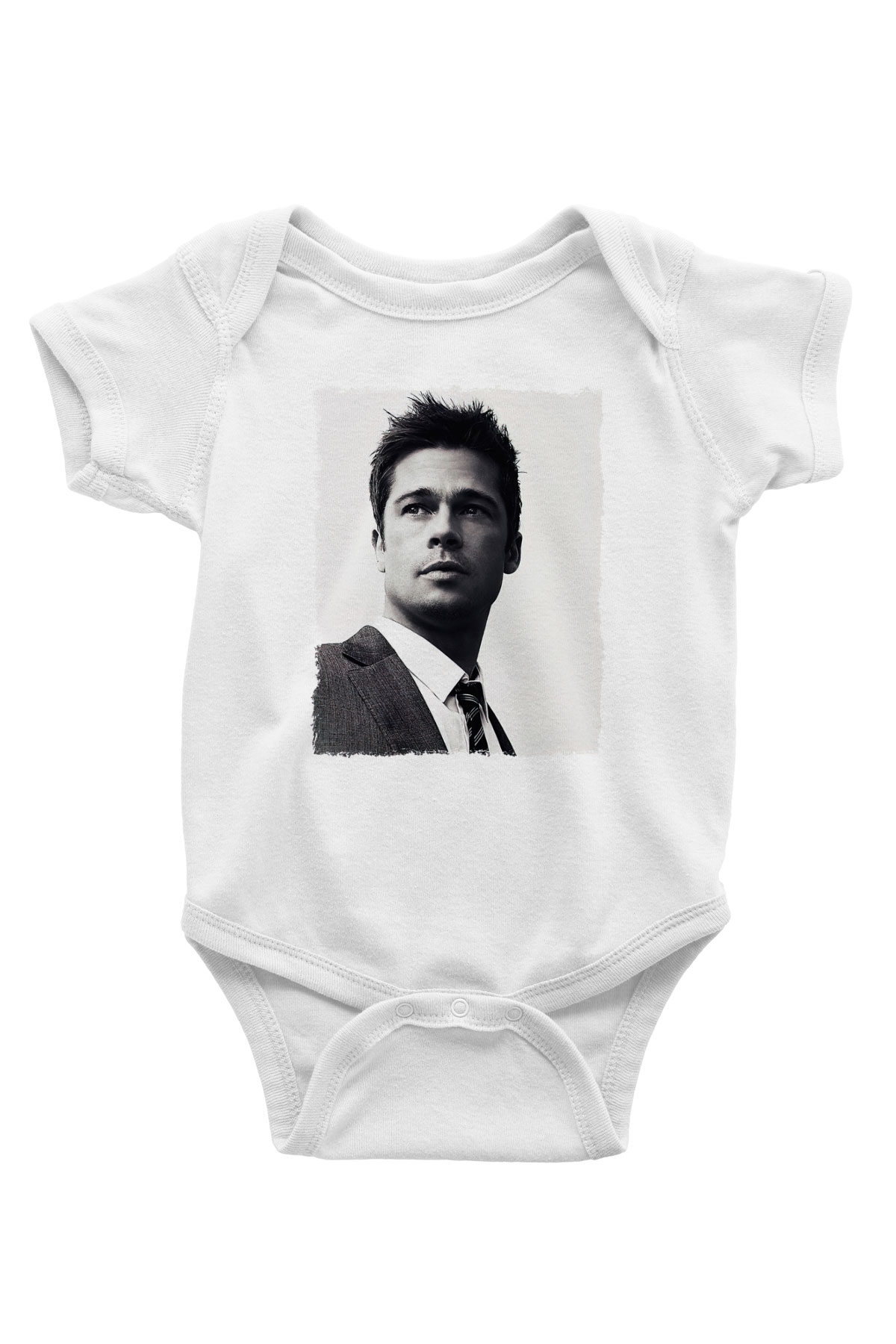 Brad Pitt Beyaz Bebek Body - Zıbın