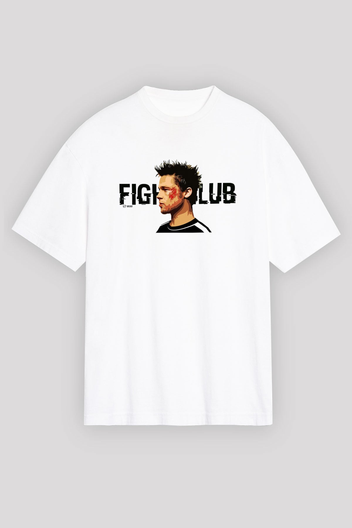 Brad Pitt Beyaz Unisex Oversize Tişört T-Shirt