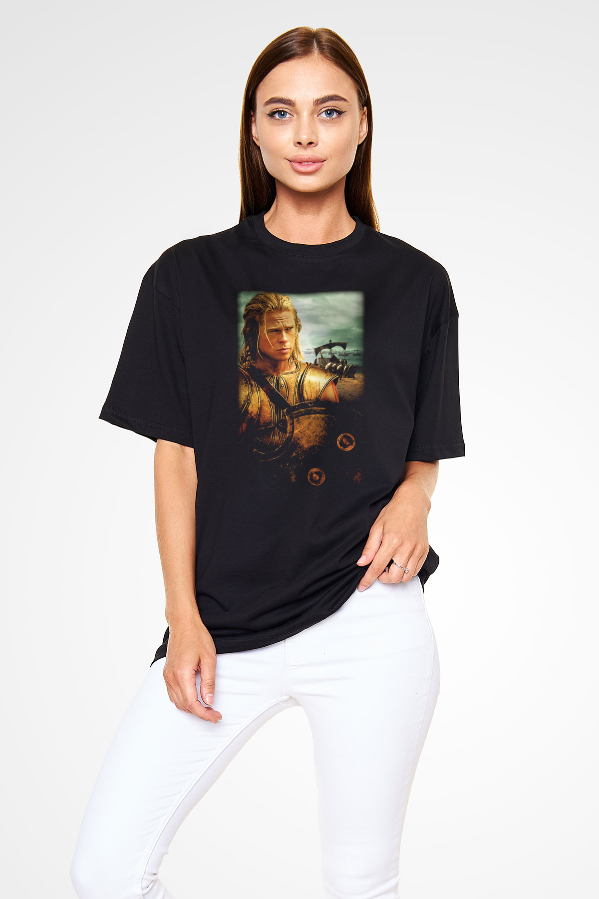 Brad Pitt Siyah Unisex Oversize Tişört T-Shirt