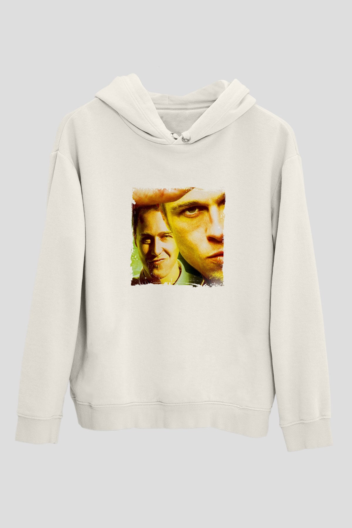 Brad Pitt Unisex Baskılı Beyaz Kapüşonlu Sweatshirt
