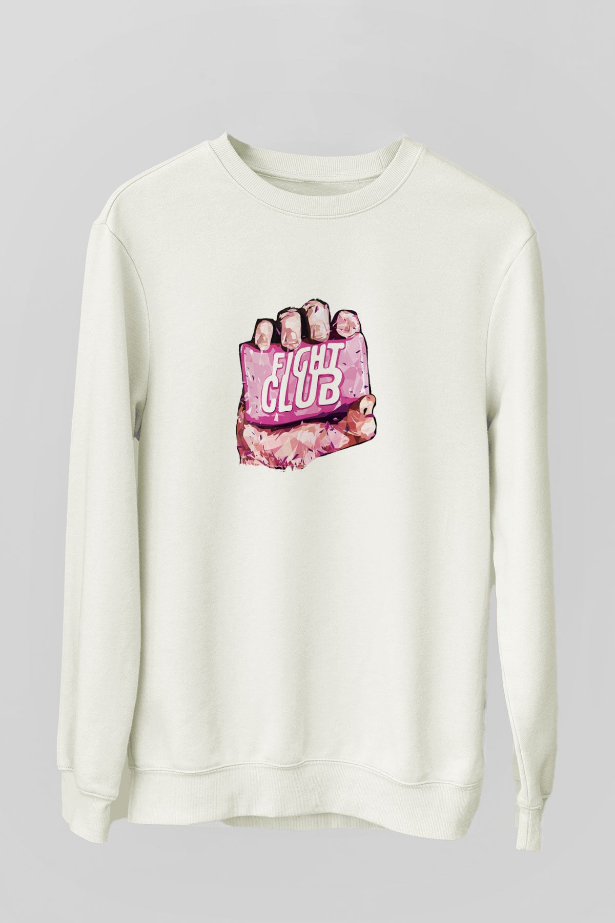 Brad Pitt Unisex Baskılı Beyaz Sweatshirt