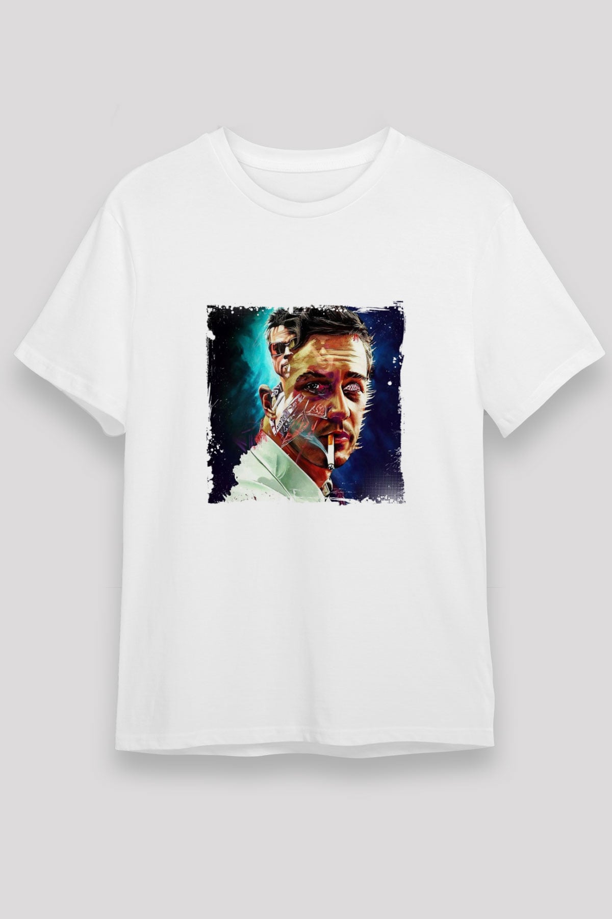 Brad Pitt Unisex Baskılı Beyaz Tişört