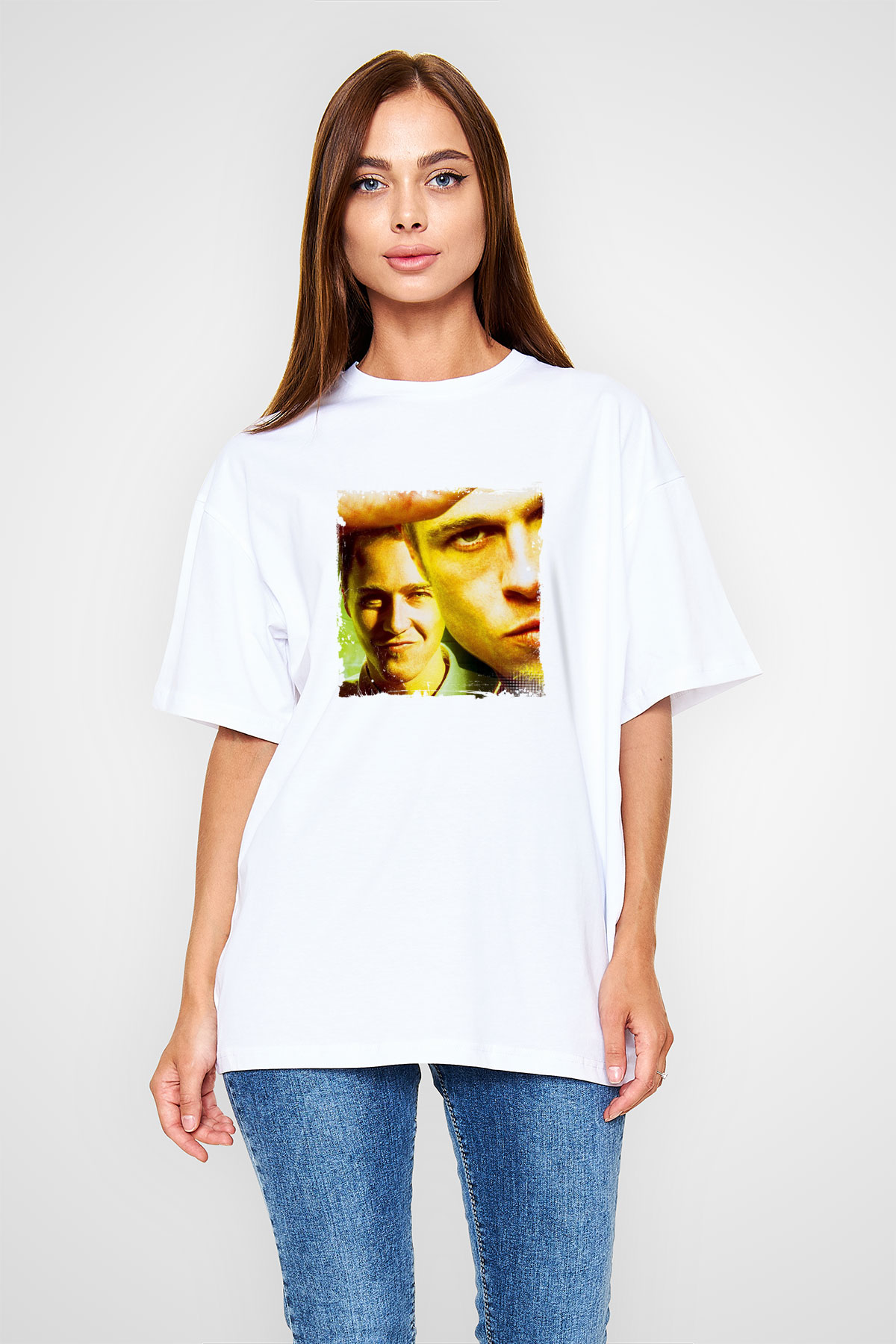 Brad Pitt Unisex Baskılı Beyaz Tişört