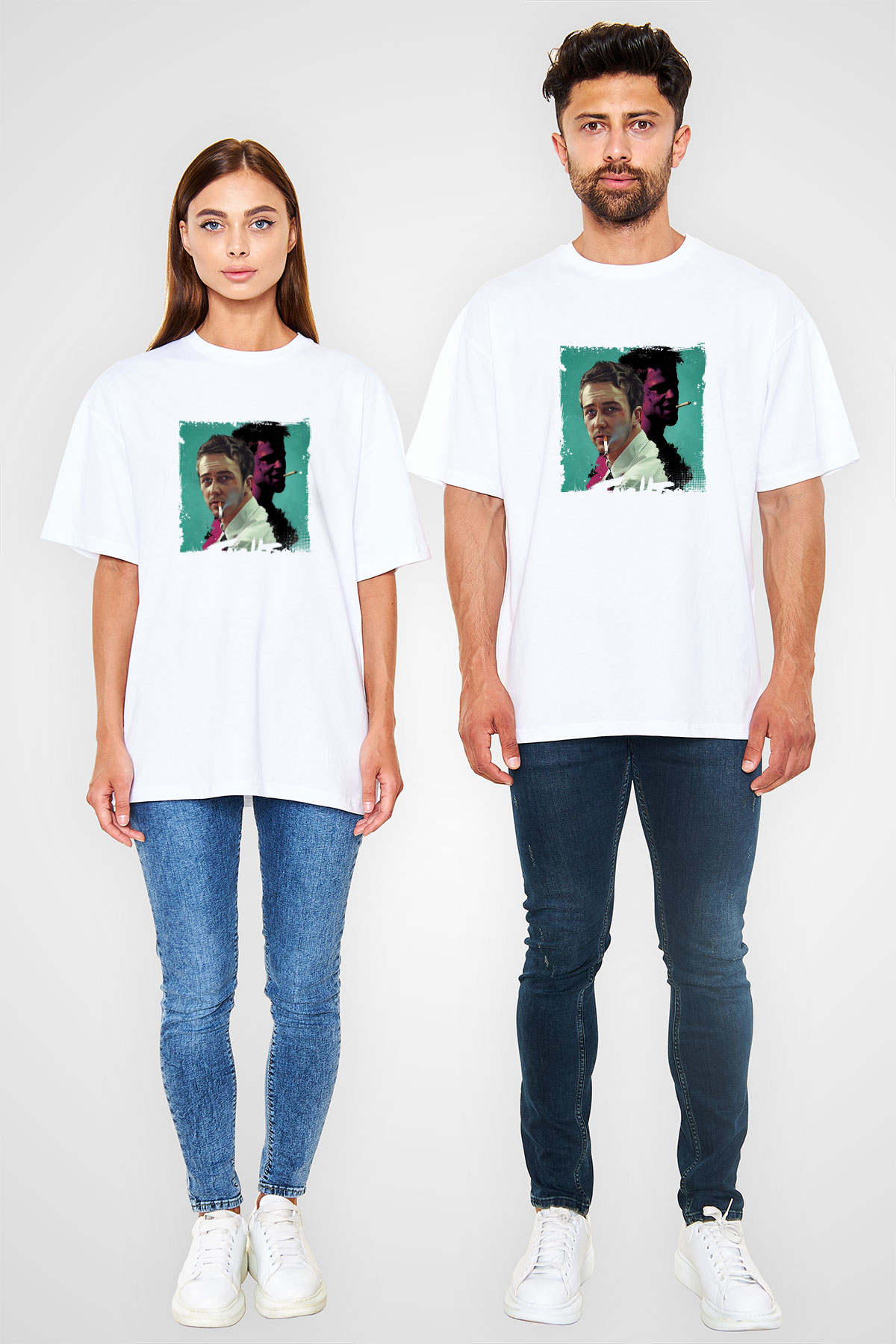 Brad Pitt Unisex Baskılı Beyaz Tişört