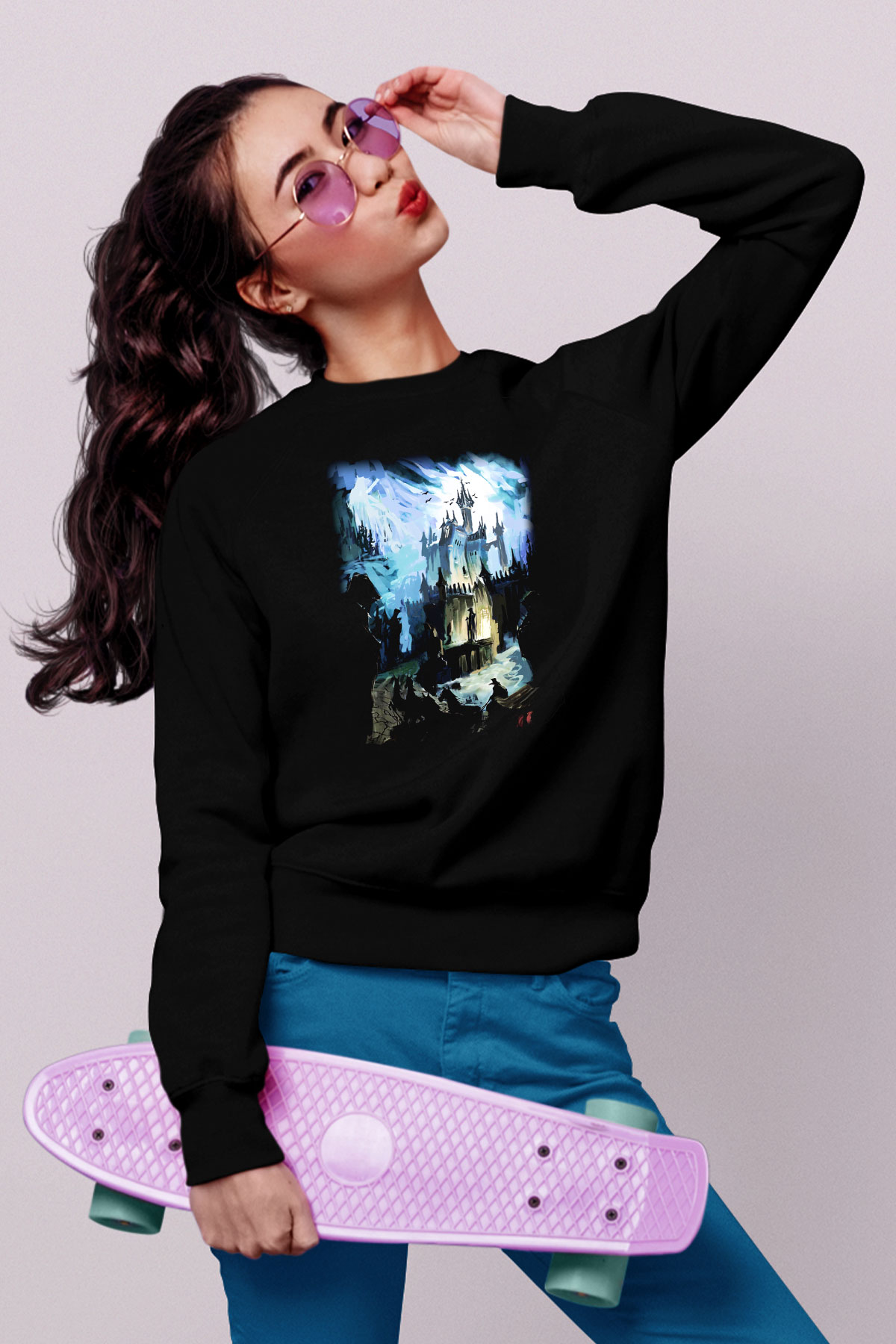 Bran Kalesi Siyah Unisex Sweatshirt