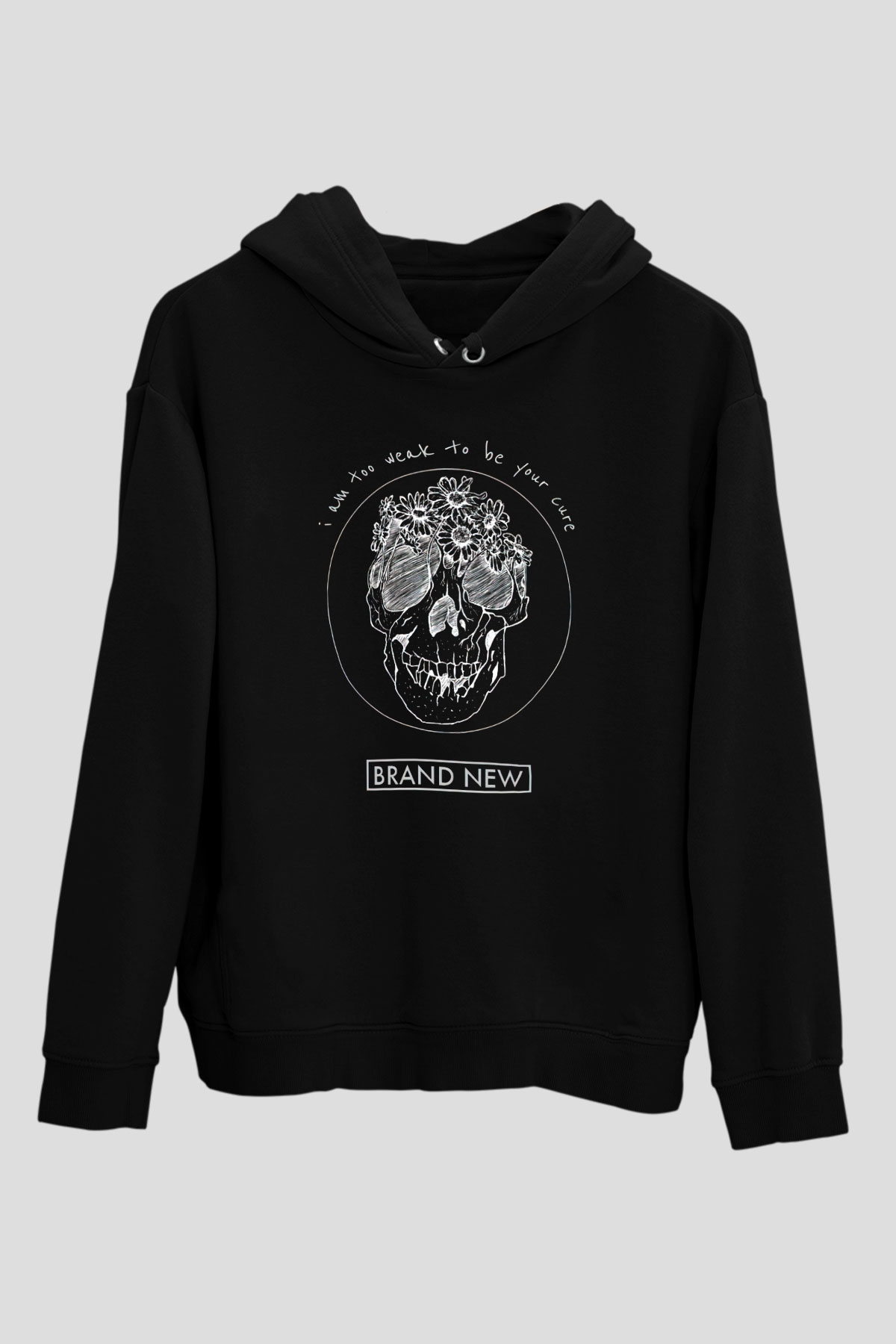 Brand New Siyah Unisex Kapüşonlu Sweatshirt