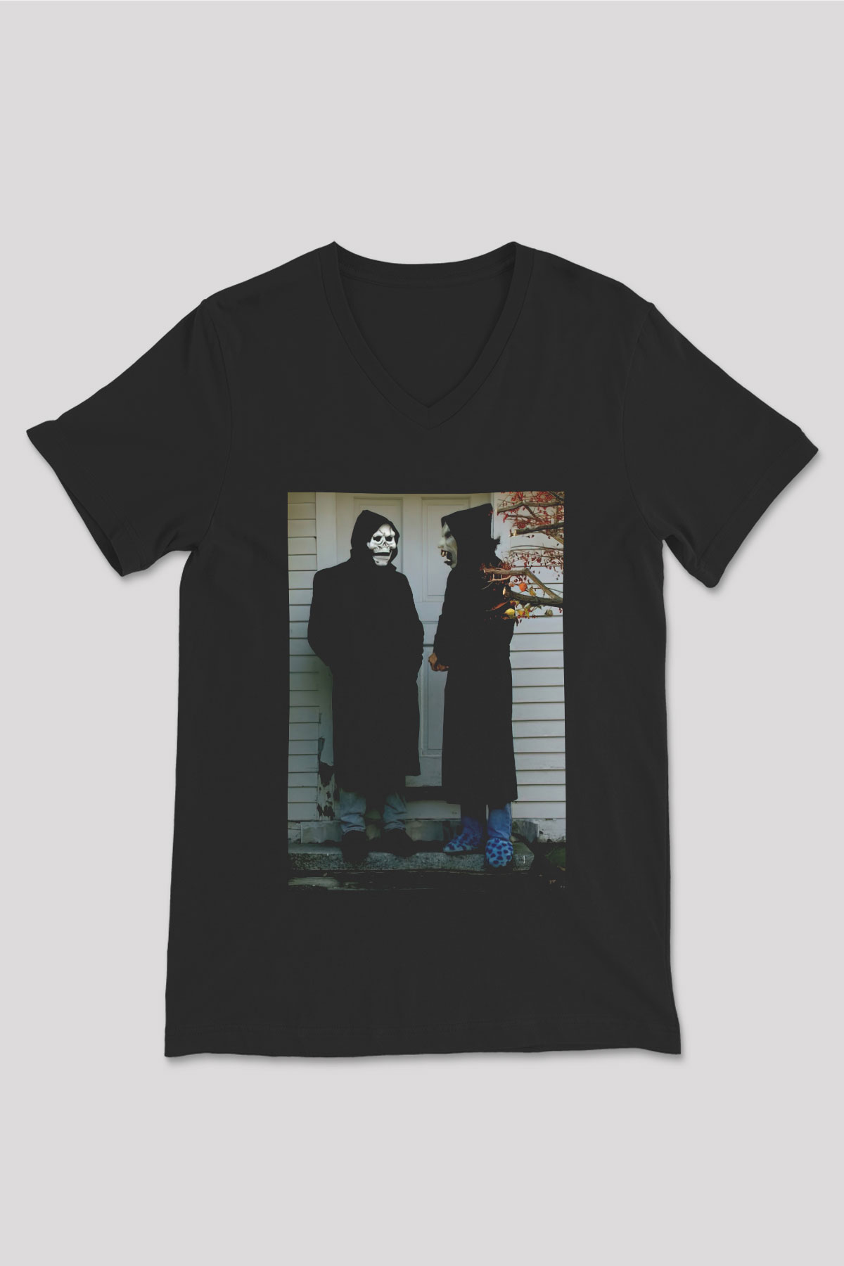 Brand New Siyah Unisex V Yaka Tişört T-Shirt