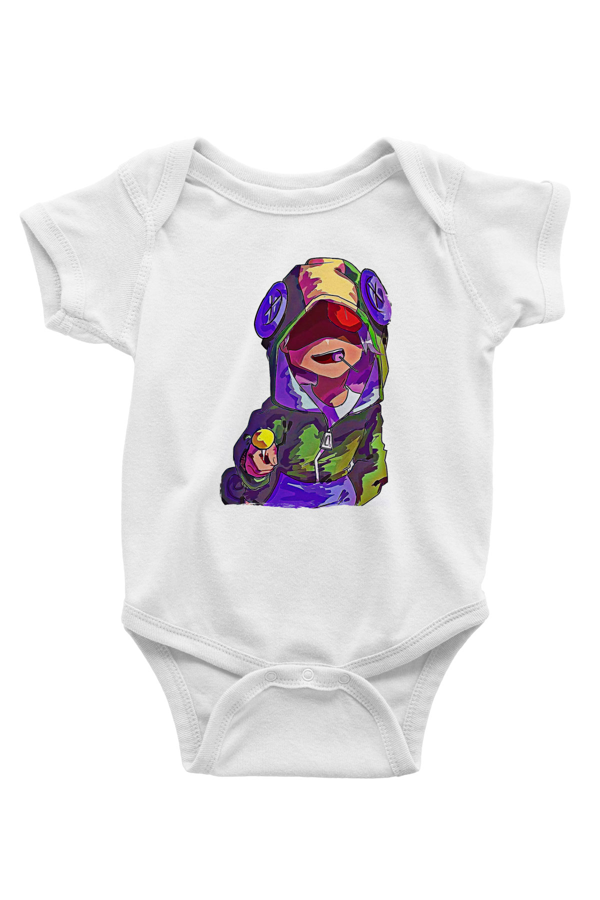 Brawl Stars Baskılı Beyaz Unisex Bebek Body - Zıbın