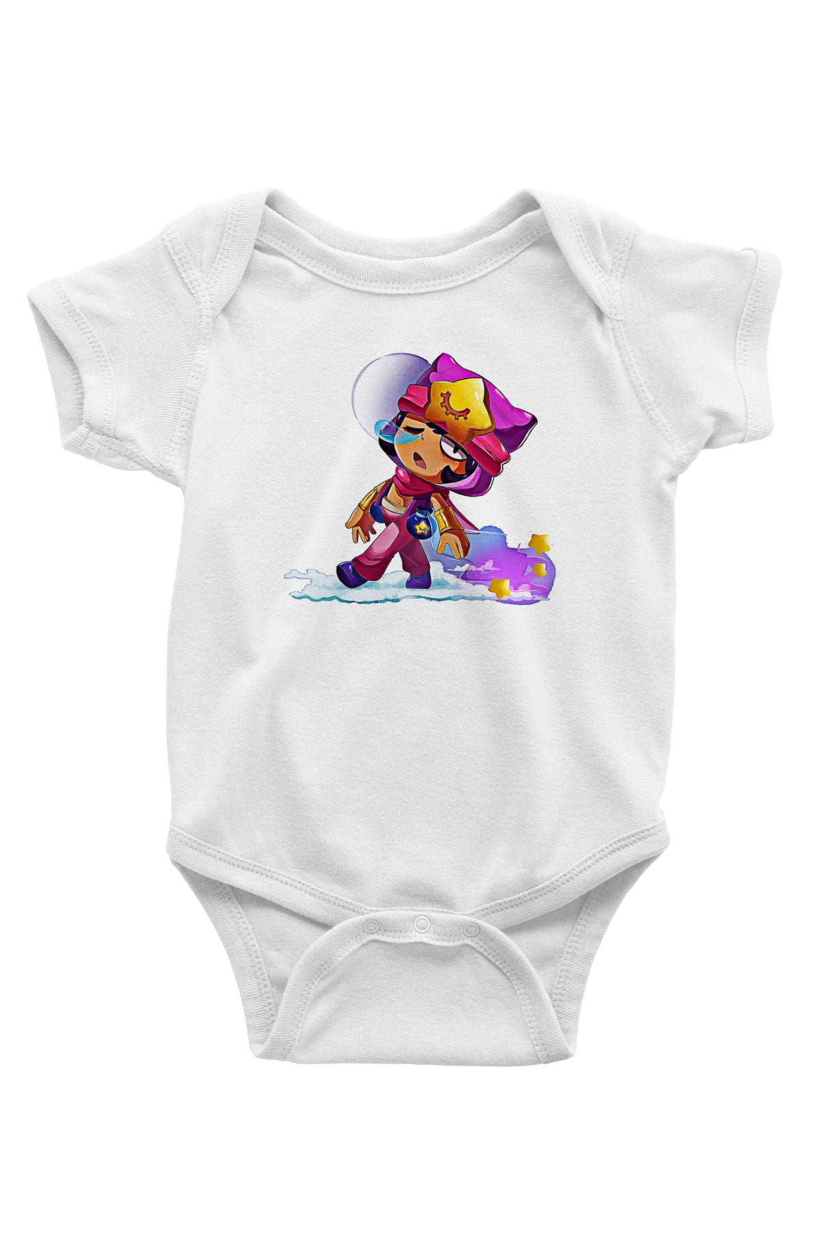 Brawl Stars Baskılı Beyaz Unisex Bebek Body - Zıbın