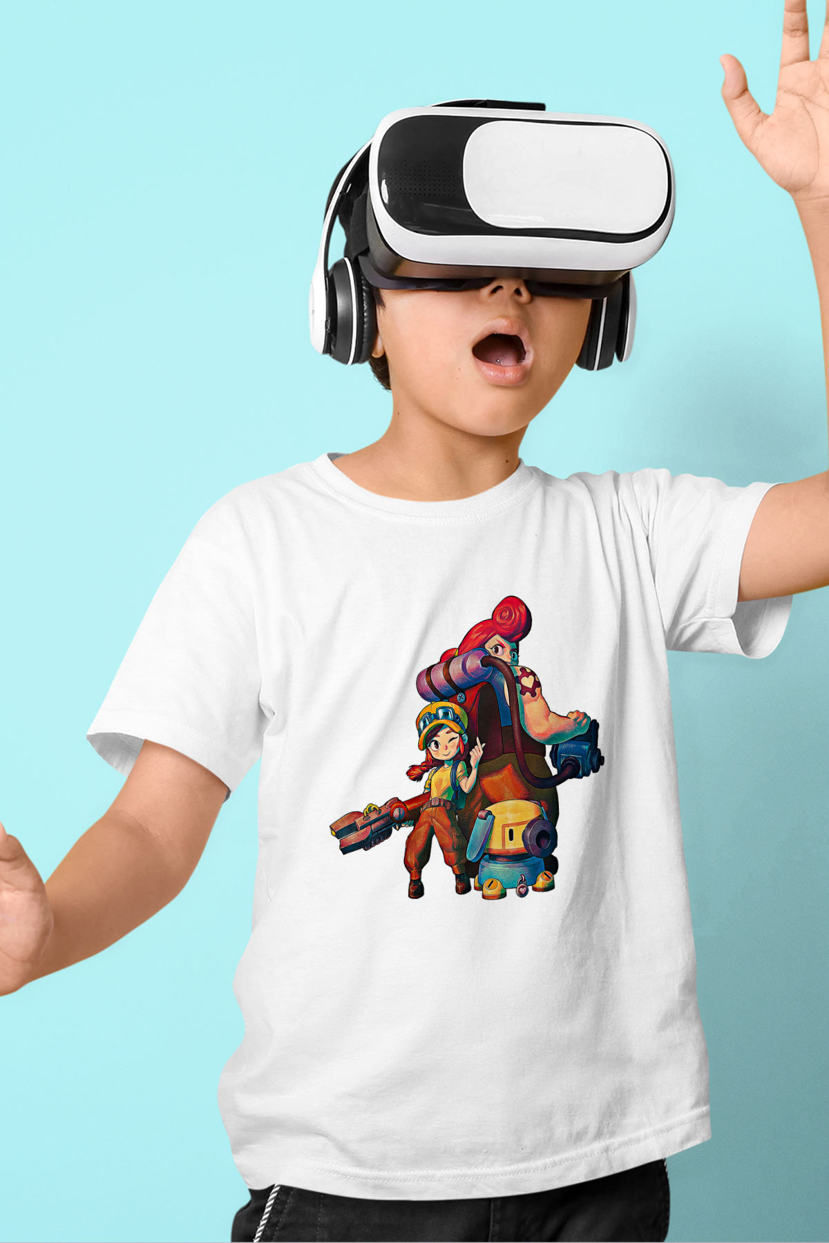 Brawl Stars Baskılı Beyaz Unisex Beyaz Çocuk Tişört - Tshirt