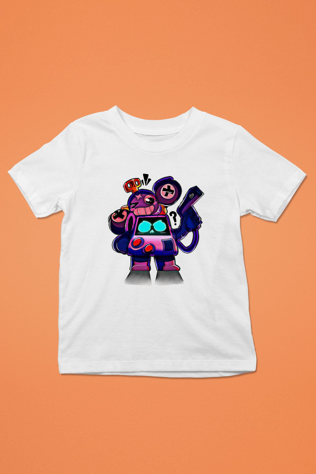 Brawl Stars Baskılı Beyaz Unisex Beyaz Çocuk Tişört - Tshirt