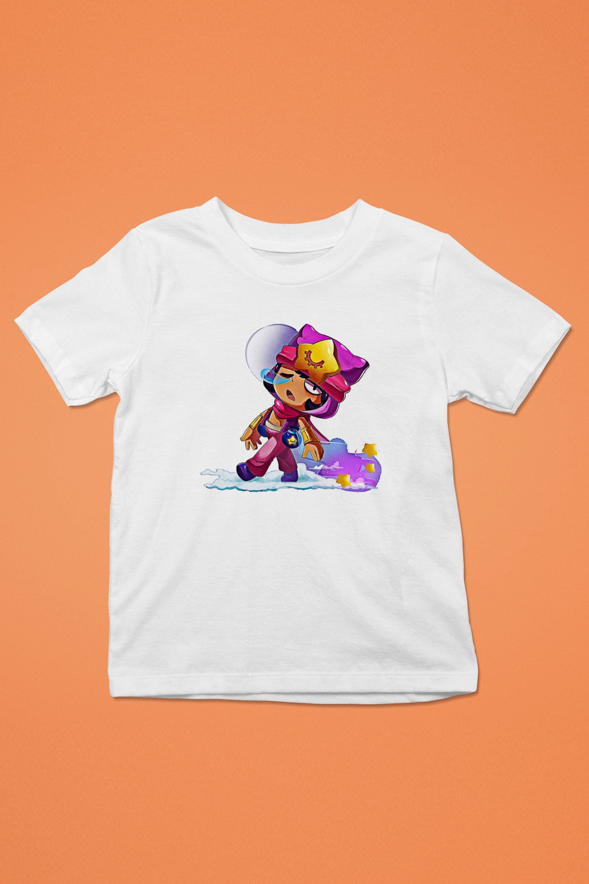 Brawl Stars Baskılı Beyaz Unisex Beyaz Çocuk Tişört - Tshirt