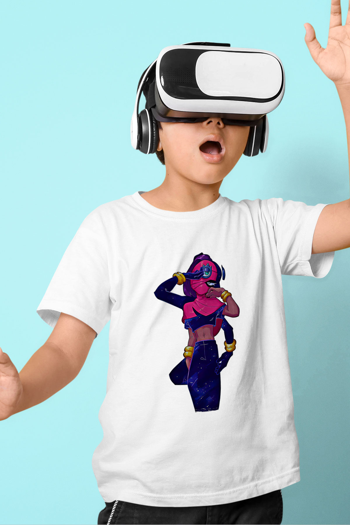 Brawl Stars Baskılı Beyaz Unisex Beyaz Çocuk Tişört - Tshirt