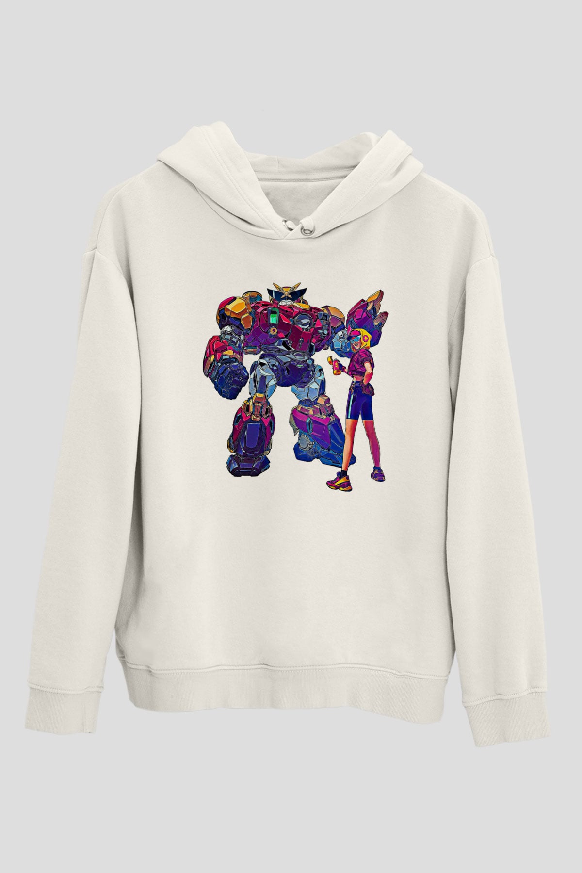 Brawl Stars Baskılı Beyaz Unisex Kapüşonlu Sweatshirt