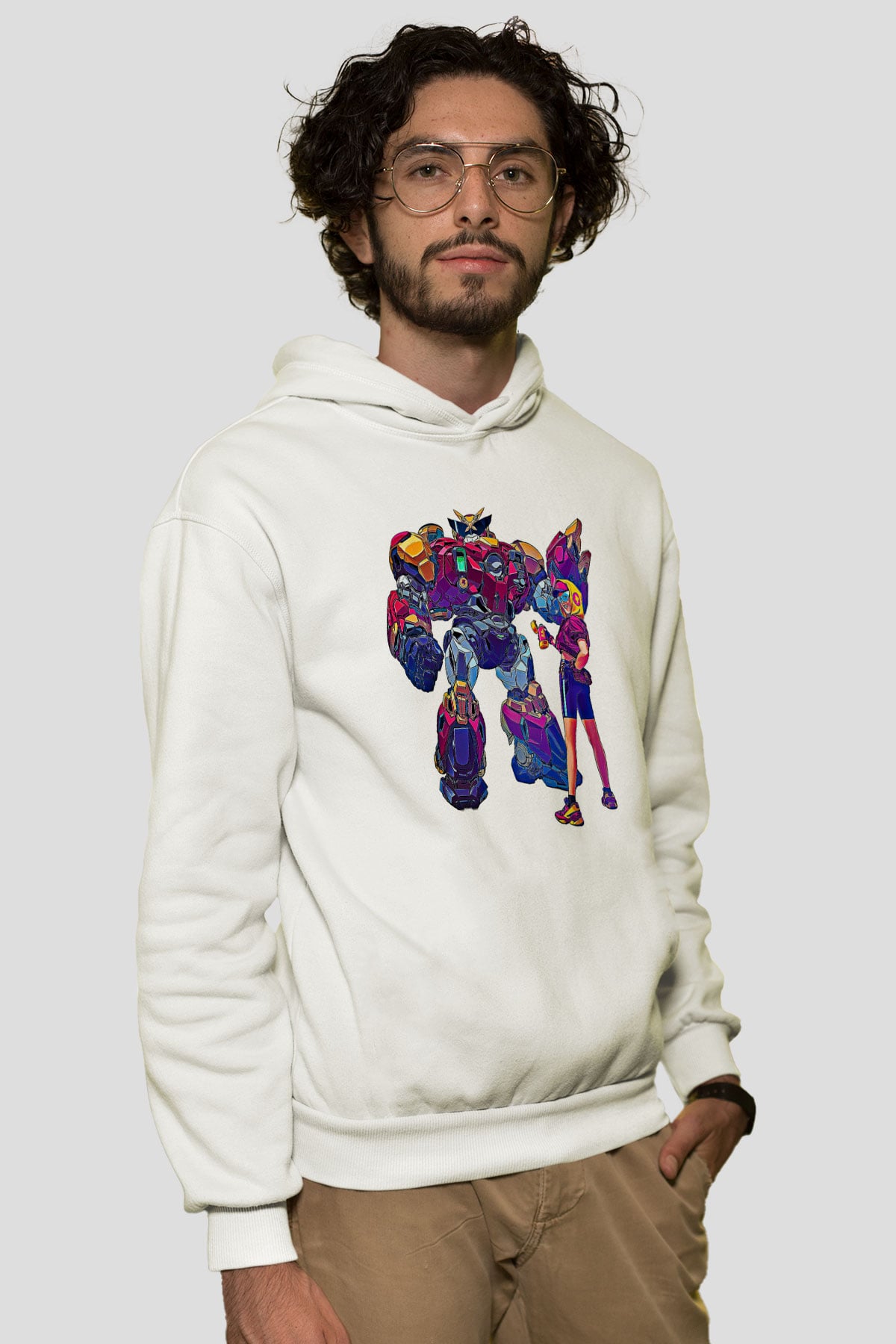 Brawl Stars Baskılı Beyaz Unisex Kapüşonlu Sweatshirt
