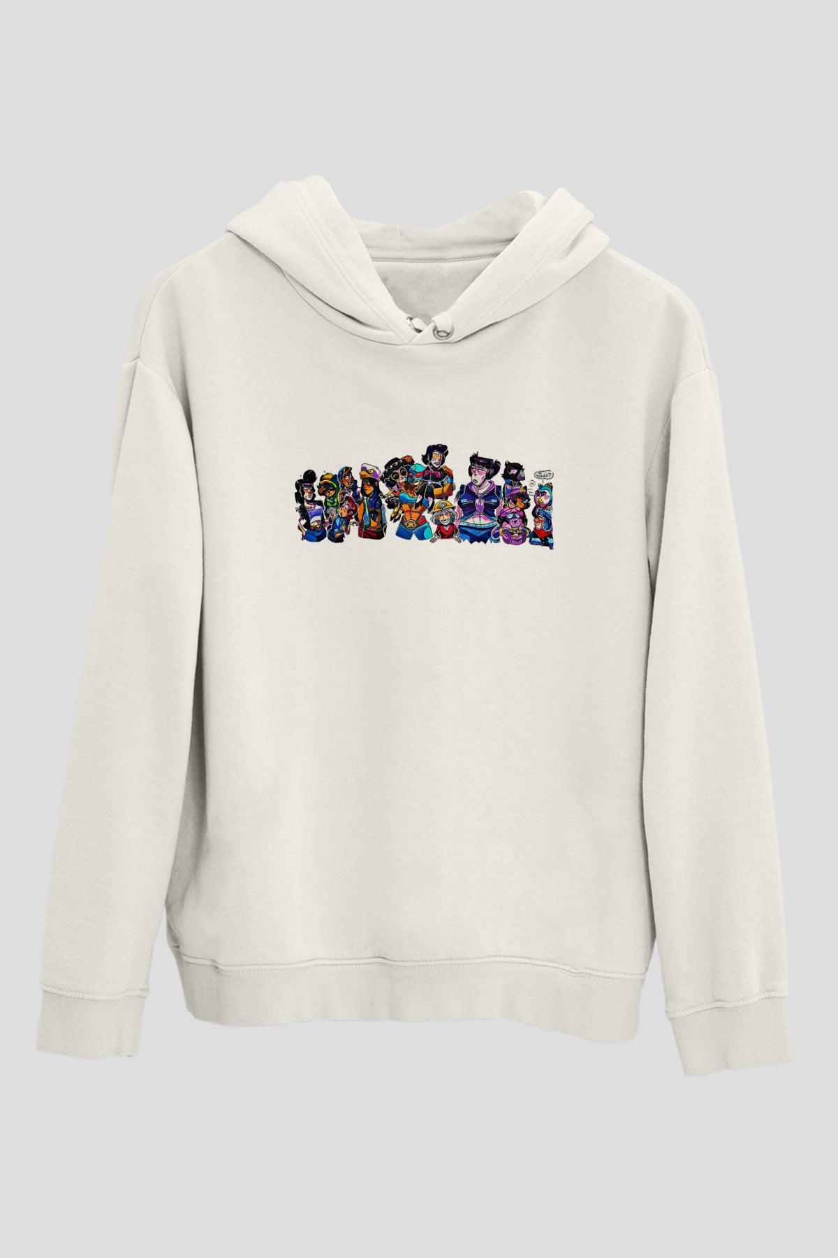 Brawl Stars Baskılı Beyaz Unisex Kapüşonlu Sweatshirt