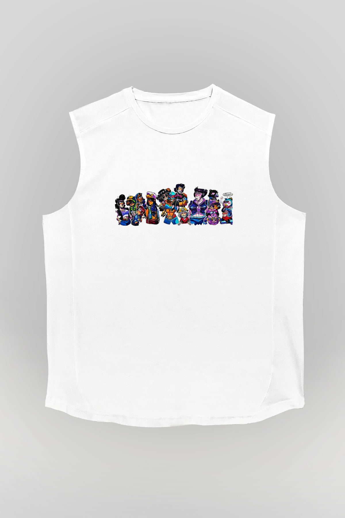 Brawl Stars Baskılı Beyaz Unisex Kolsuz Tişört - Tshirt