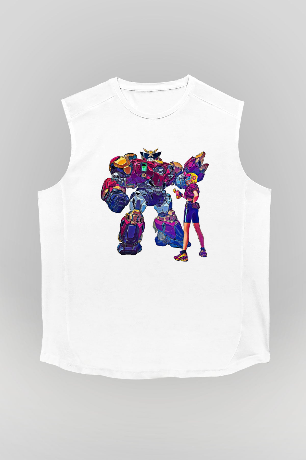 Brawl Stars Baskılı Beyaz Unisex Kolsuz Tişört - Tshirt