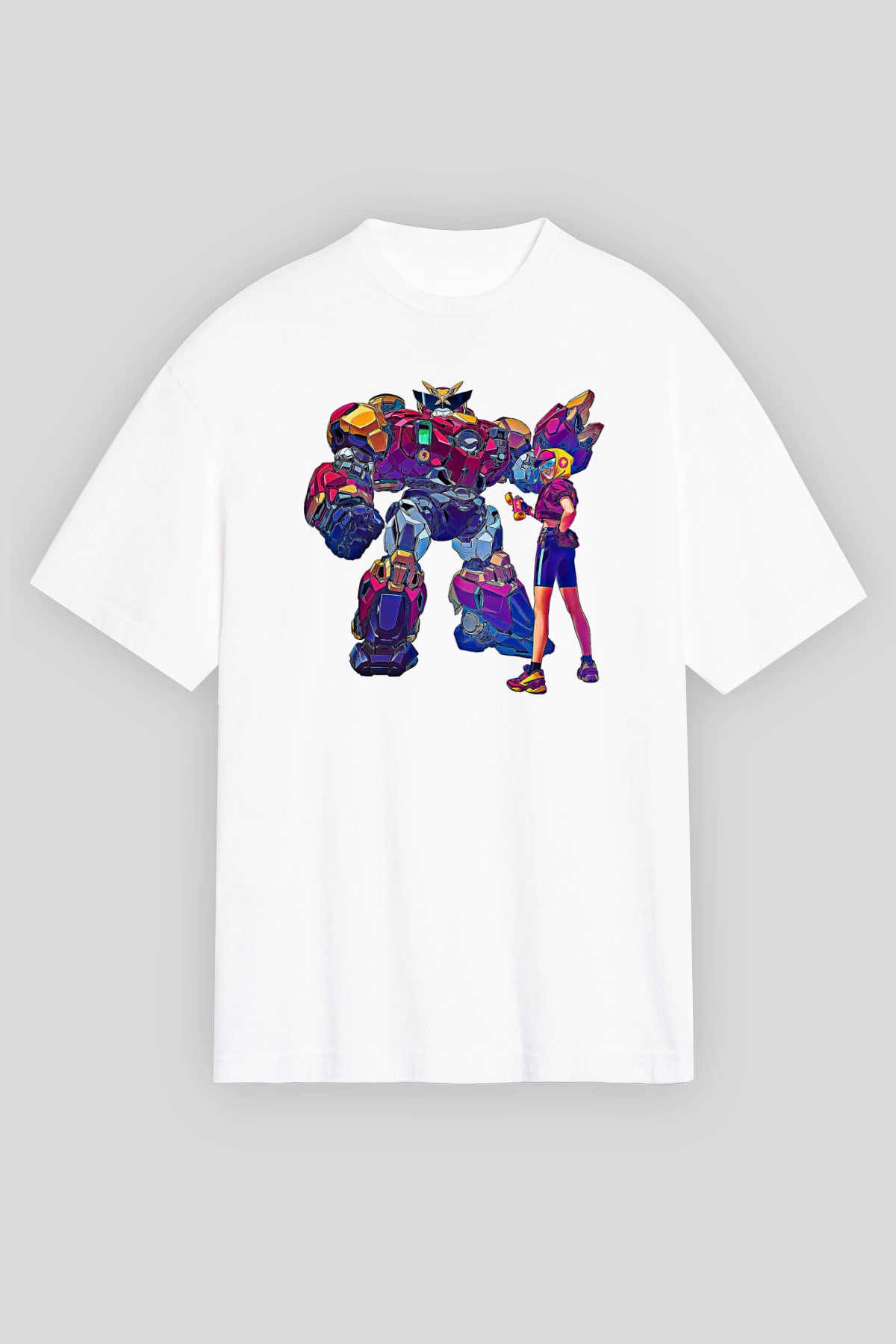 Brawl Stars Baskılı Beyaz Unisex Oversize Tişört - Tshirt