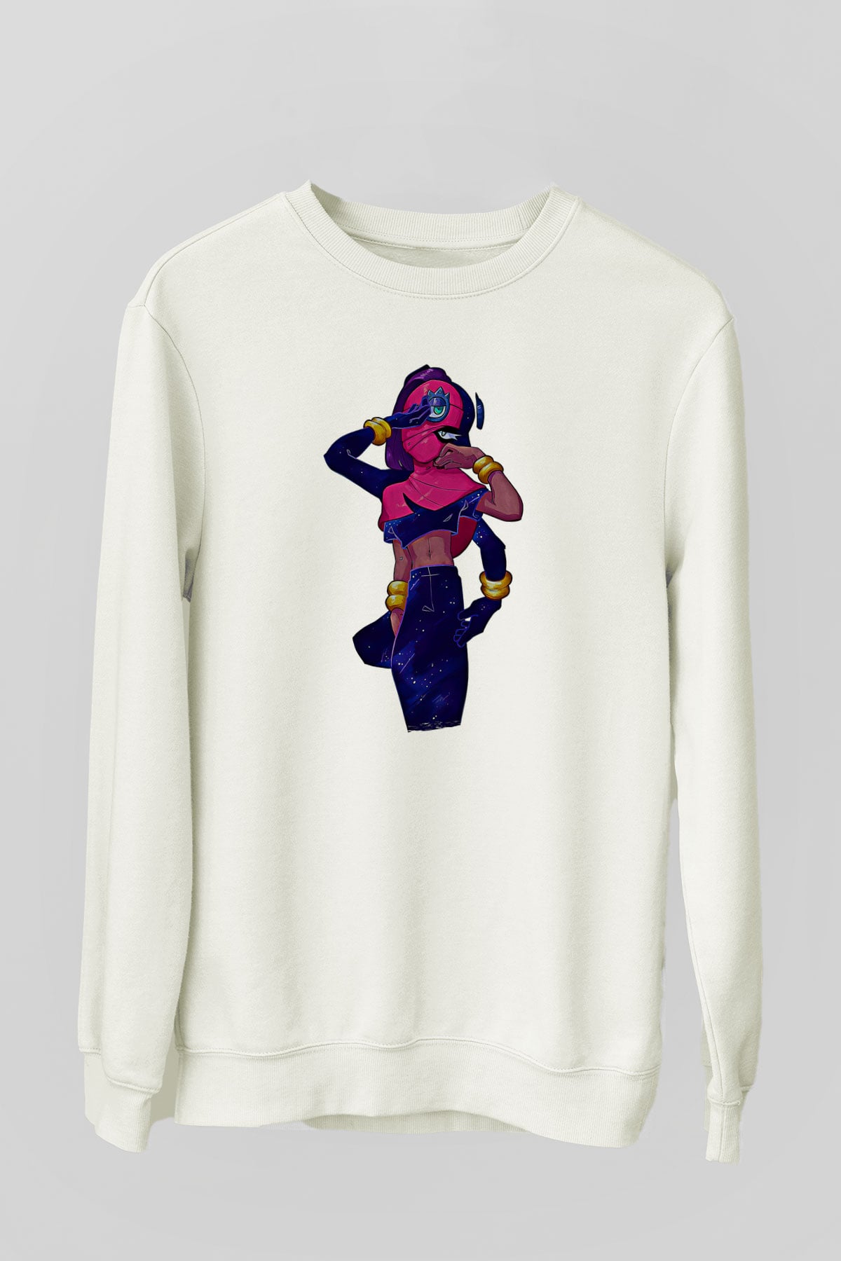 Brawl Stars Baskılı Beyaz Unisex Sweatshirt