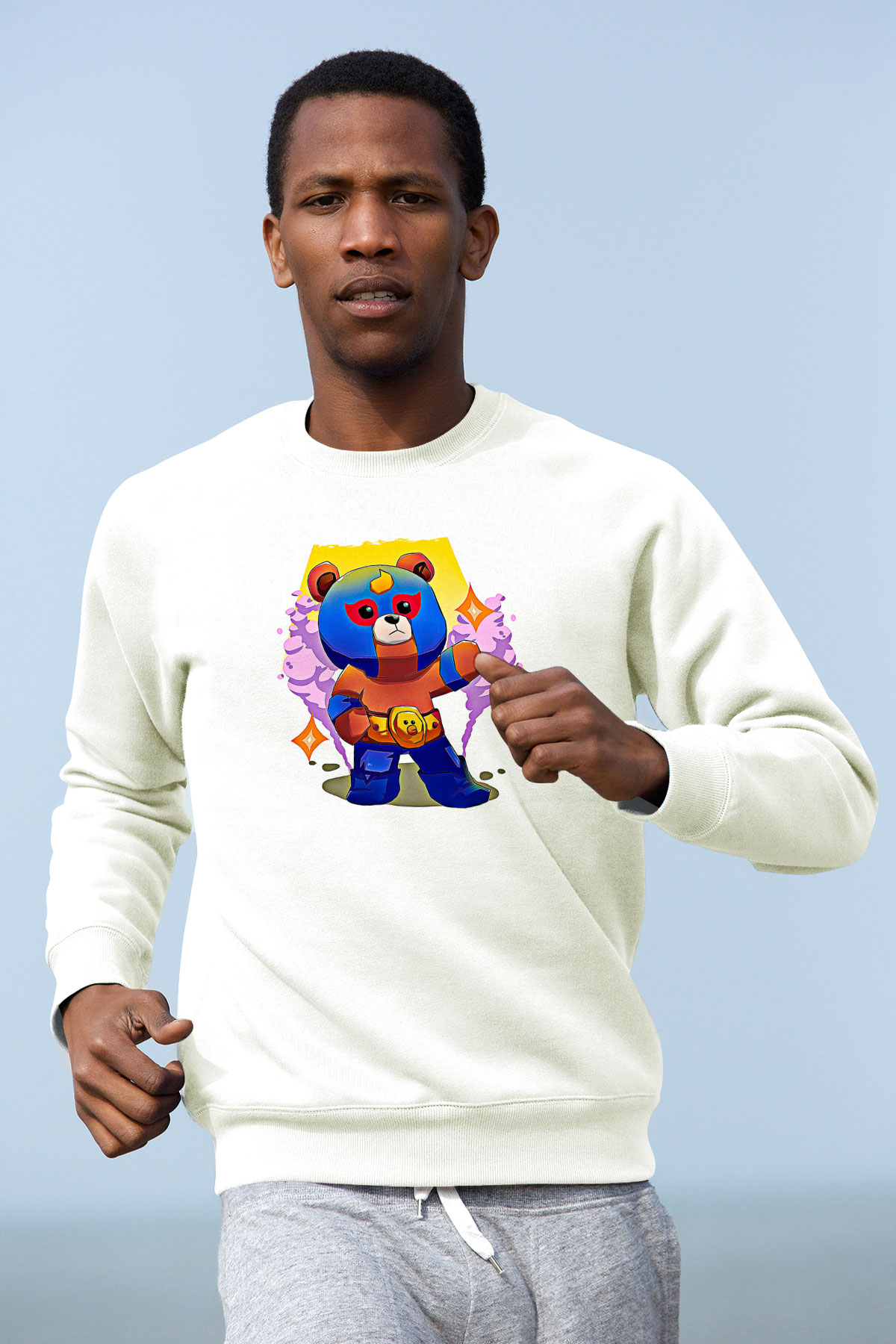 Brawl Stars Baskılı Beyaz Unisex Sweatshirt