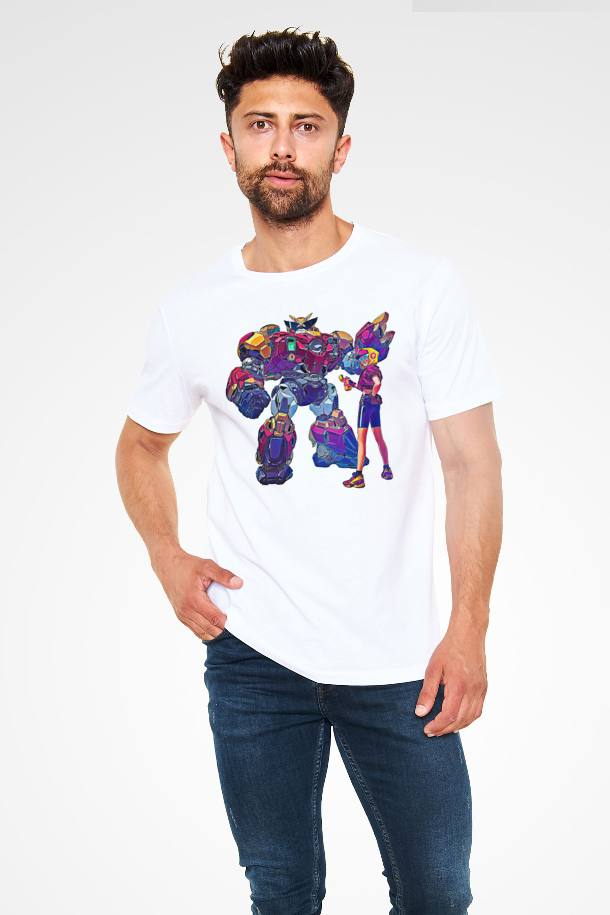 Brawl Stars Baskılı Unisex Beyaz Tişört - Tshirt