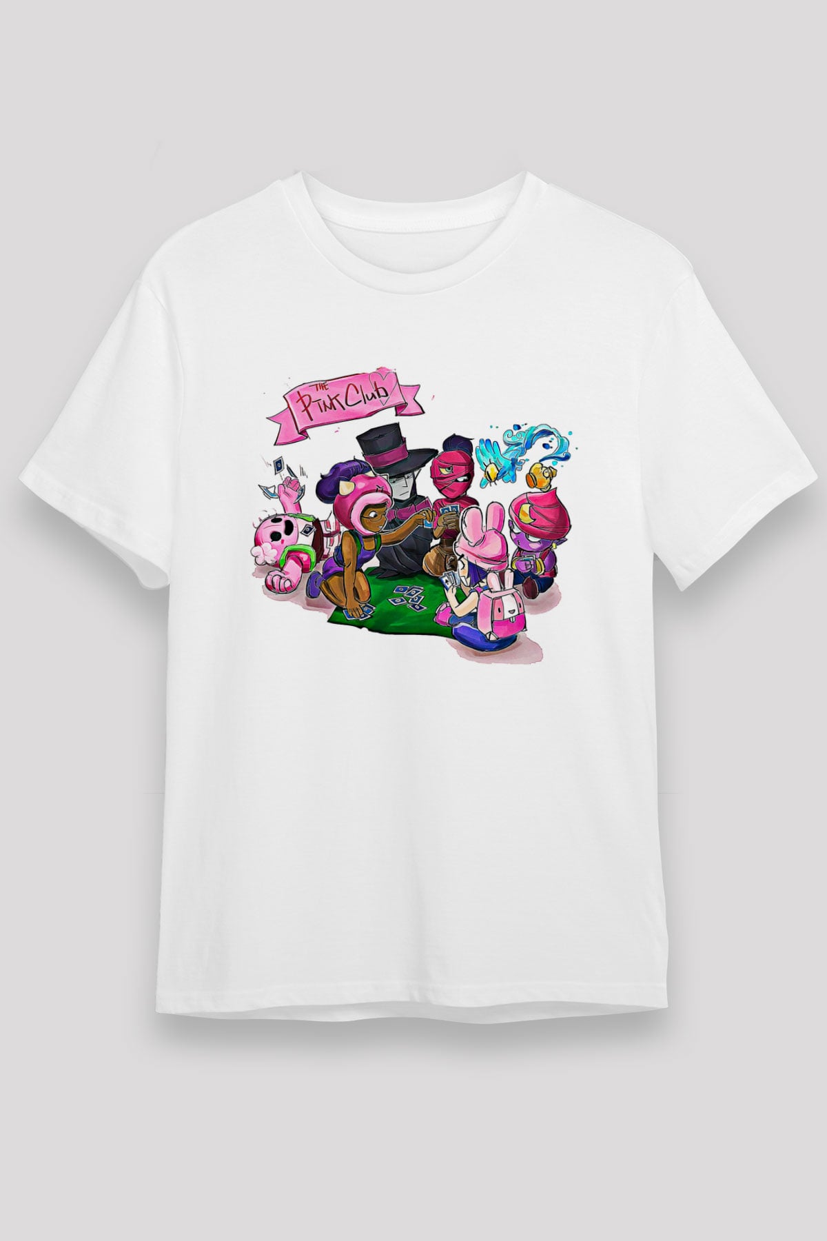 Brawl Stars Baskılı Unisex Beyaz Tişört - Tshirt