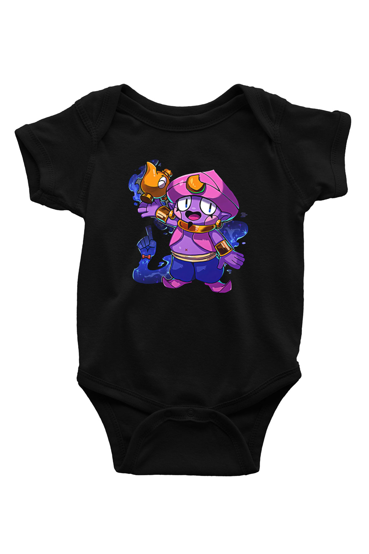 Brawl Stars Baskılı Unisex Siyah Bebek Body - Zıbın