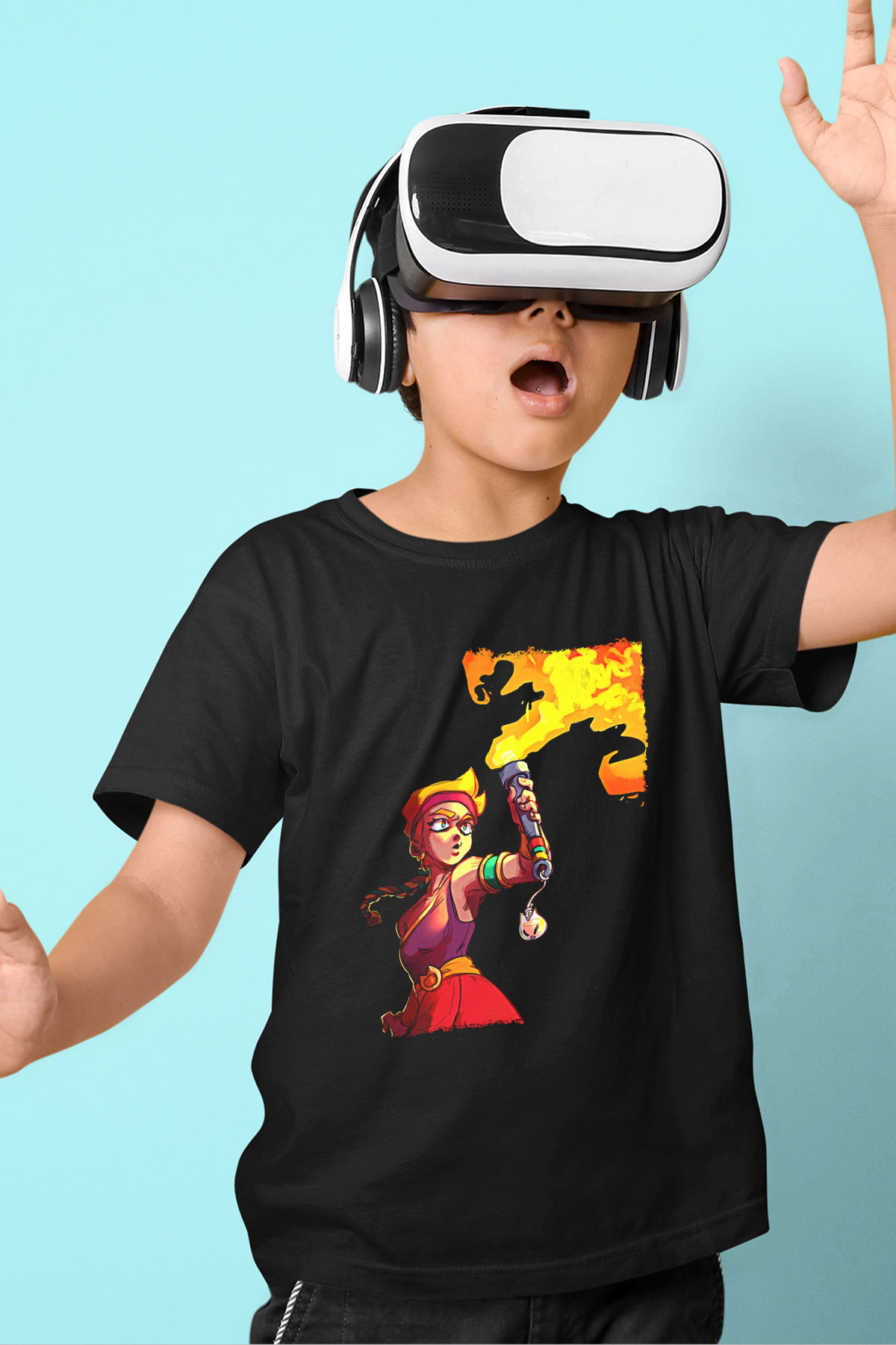 Brawl Stars Baskılı Unisex Siyah Çocuk Tişört - Tshirt