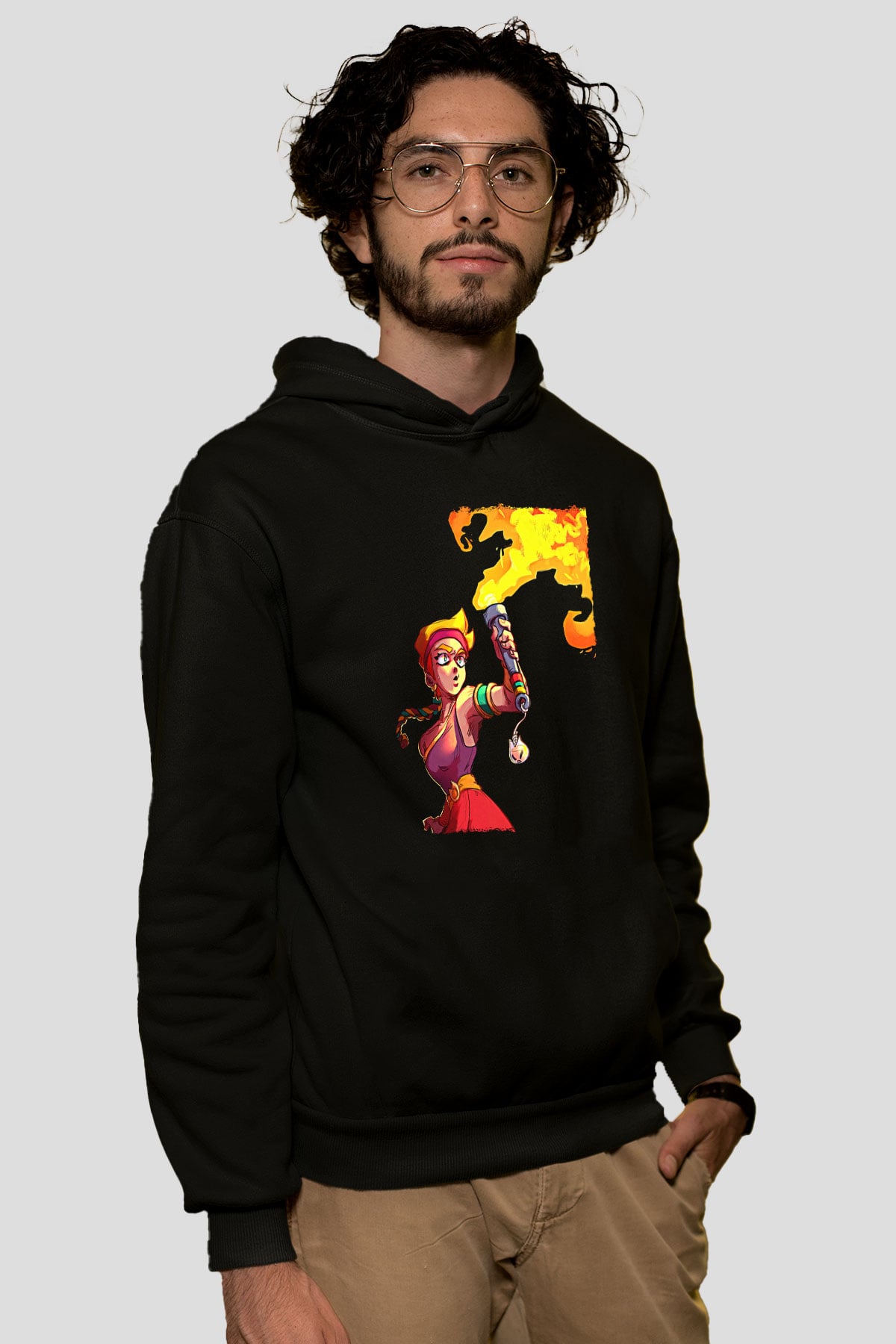 Brawl Stars Baskılı Unisex Siyah Kapüşonlu Sweatshirt