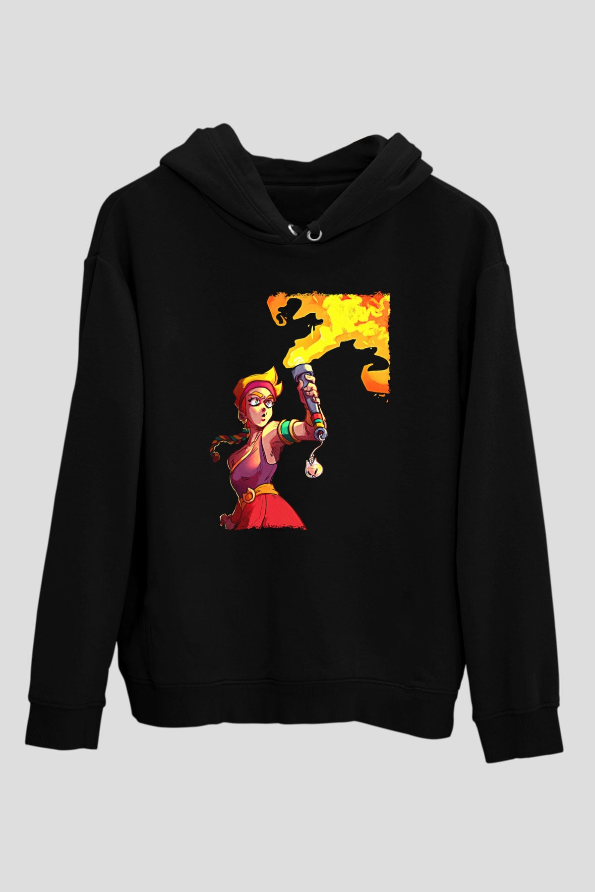 Brawl Stars Baskılı Unisex Siyah Kapüşonlu Sweatshirt