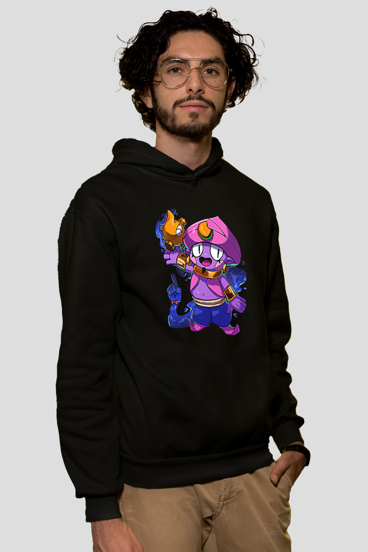 Brawl Stars Baskılı Unisex Siyah Kapüşonlu Sweatshirt