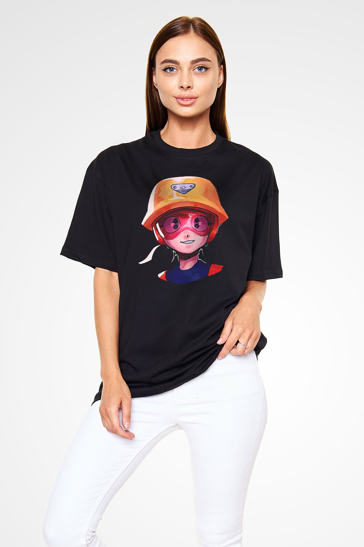 Brawl Stars Baskılı Unisex Siyah Oversize Tişört - Tshirt