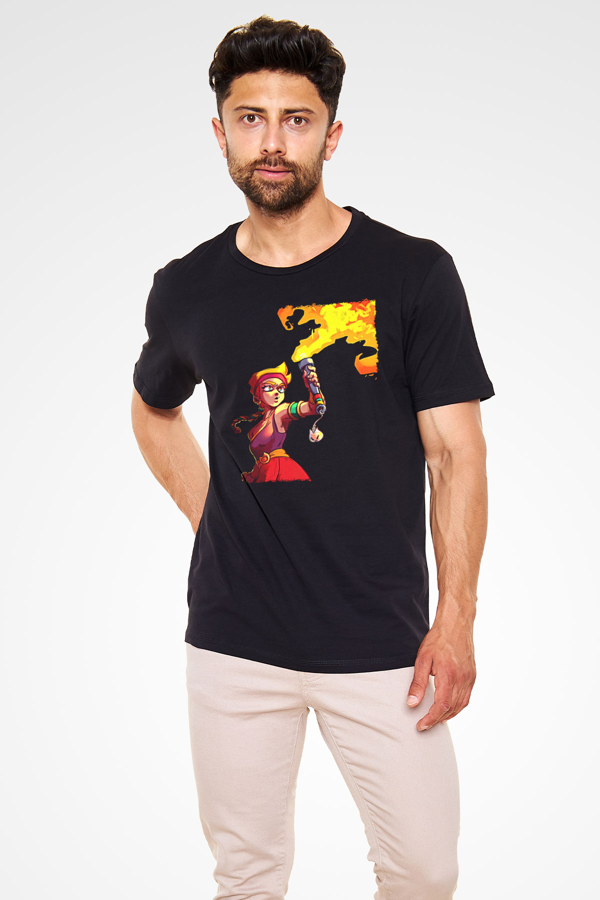 Brawl Stars Baskılı Unisex Siyah Tişört - Tshirt