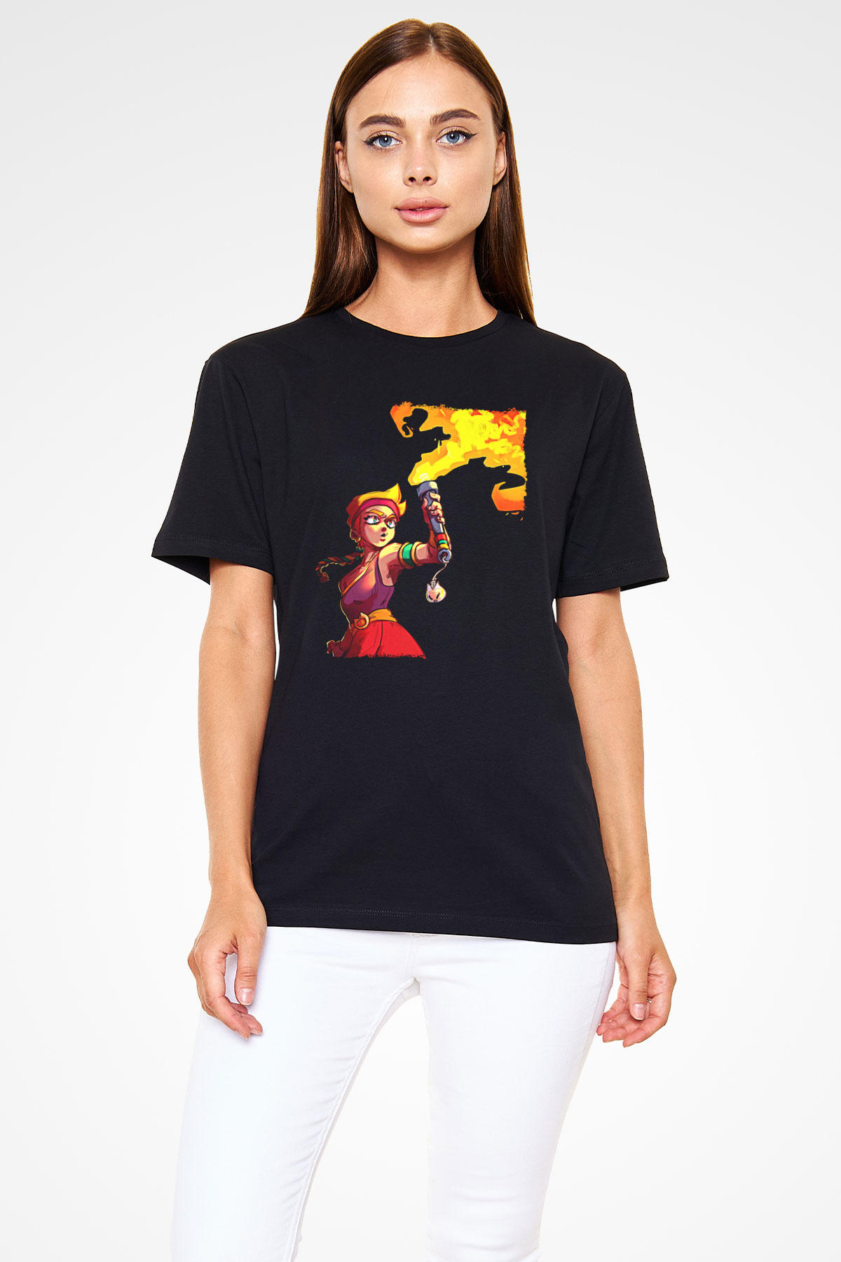 Brawl Stars Baskılı Unisex Siyah Tişört - Tshirt