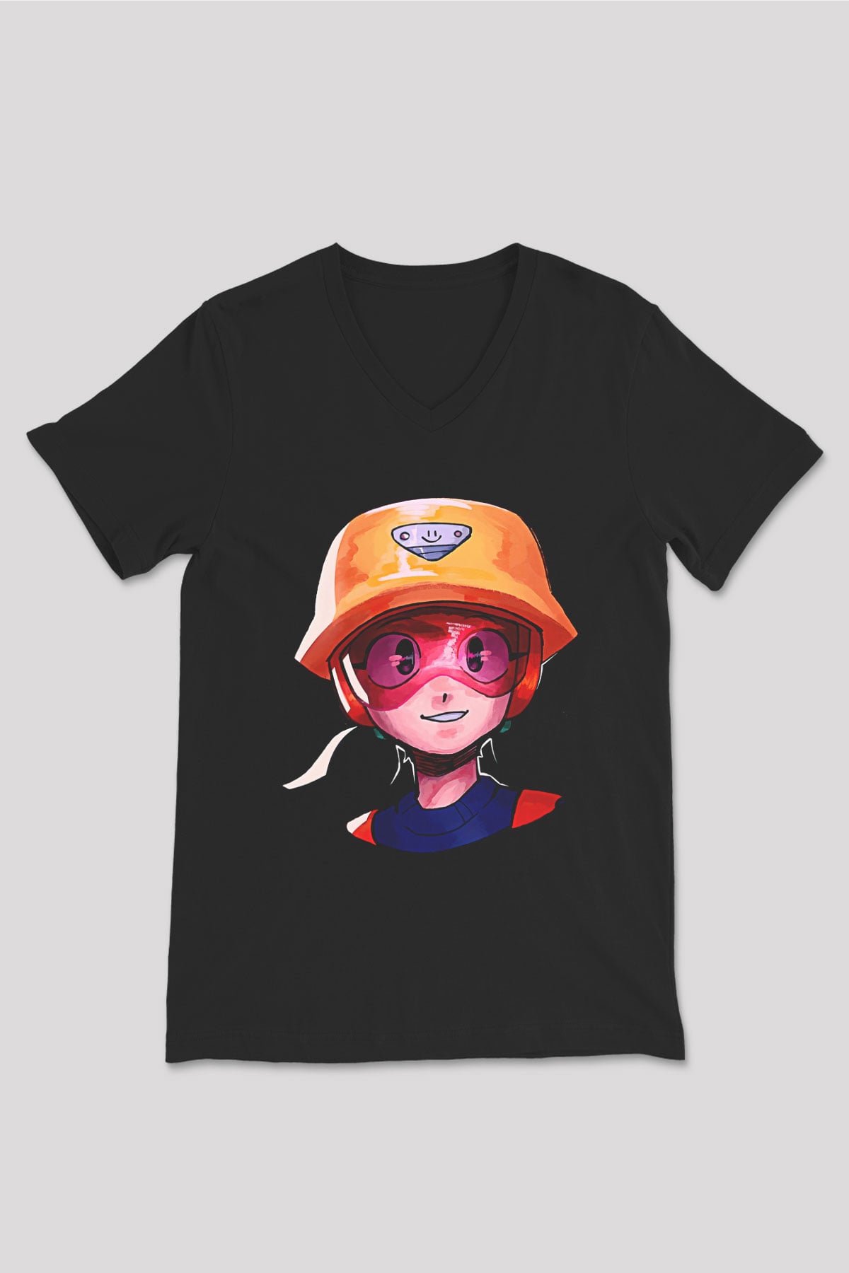 Brawl Stars Baskılı Unisex Siyah V Yaka Tişört - Tshirt