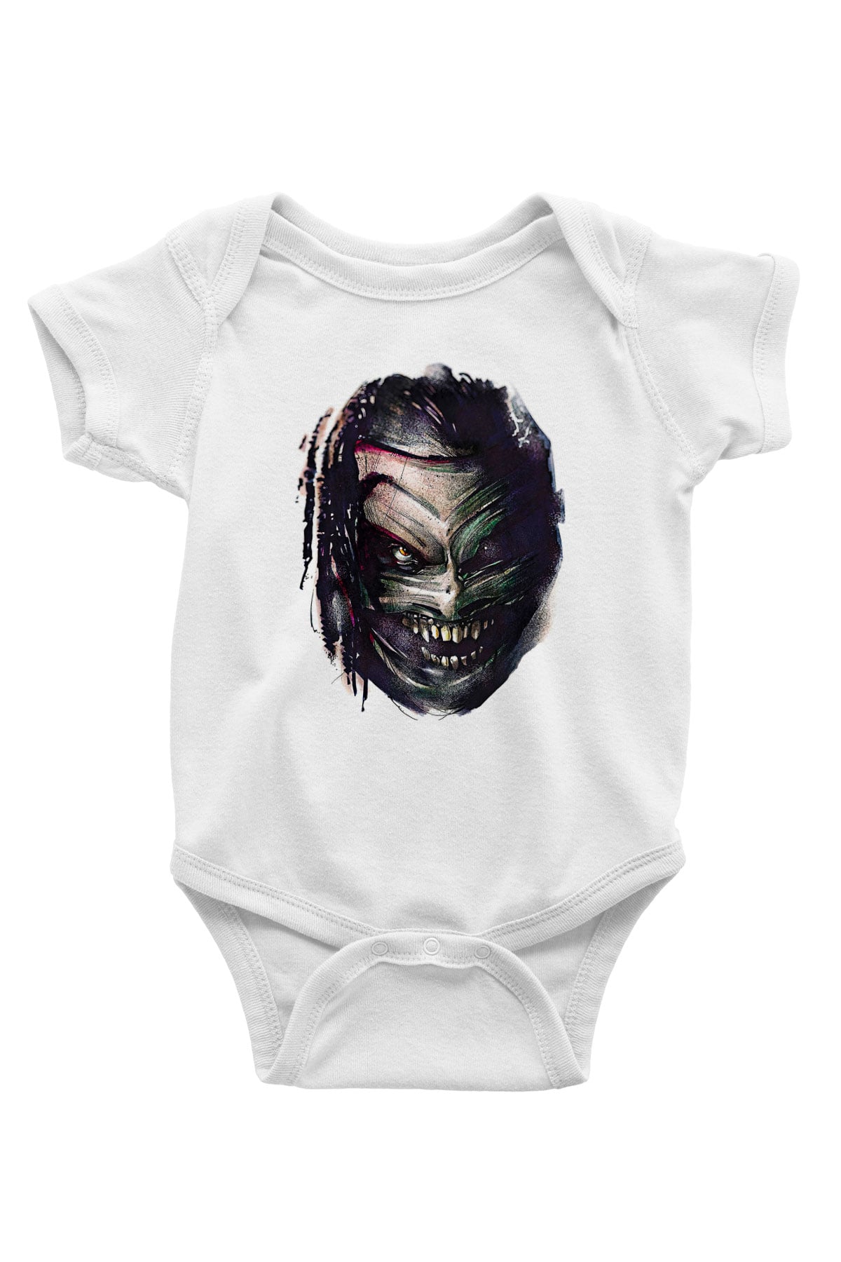 Bray Wyatt Baskılı Beyaz Unisex Bebek Body - Zıbın