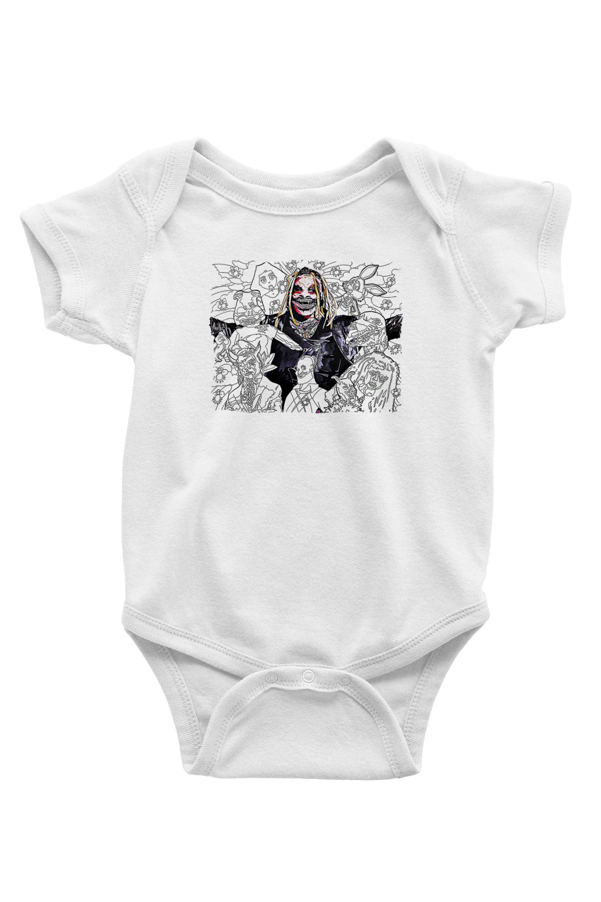 Bray Wyatt Baskılı Beyaz Unisex Bebek Body - Zıbın
